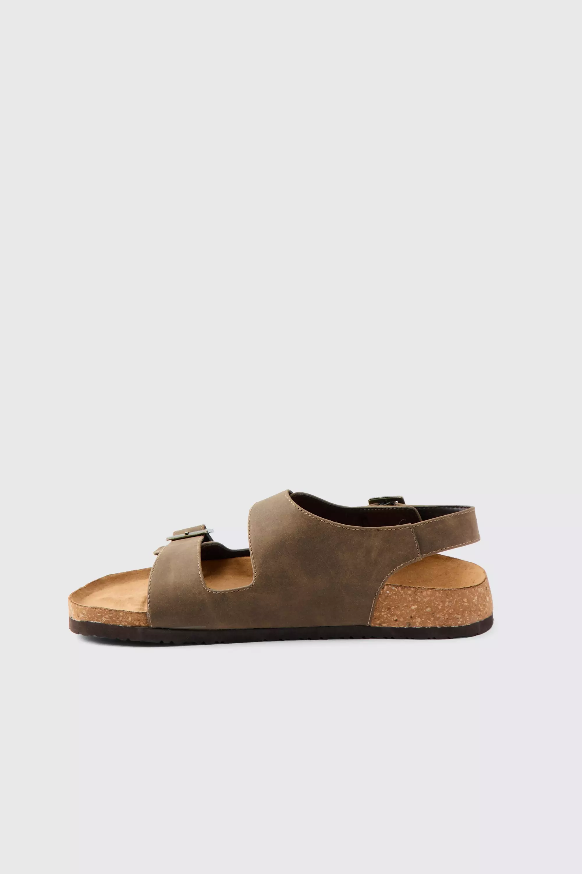 Olive Sandalen Met Dubbele Bandjes En Gesp alternatieve afbeelding