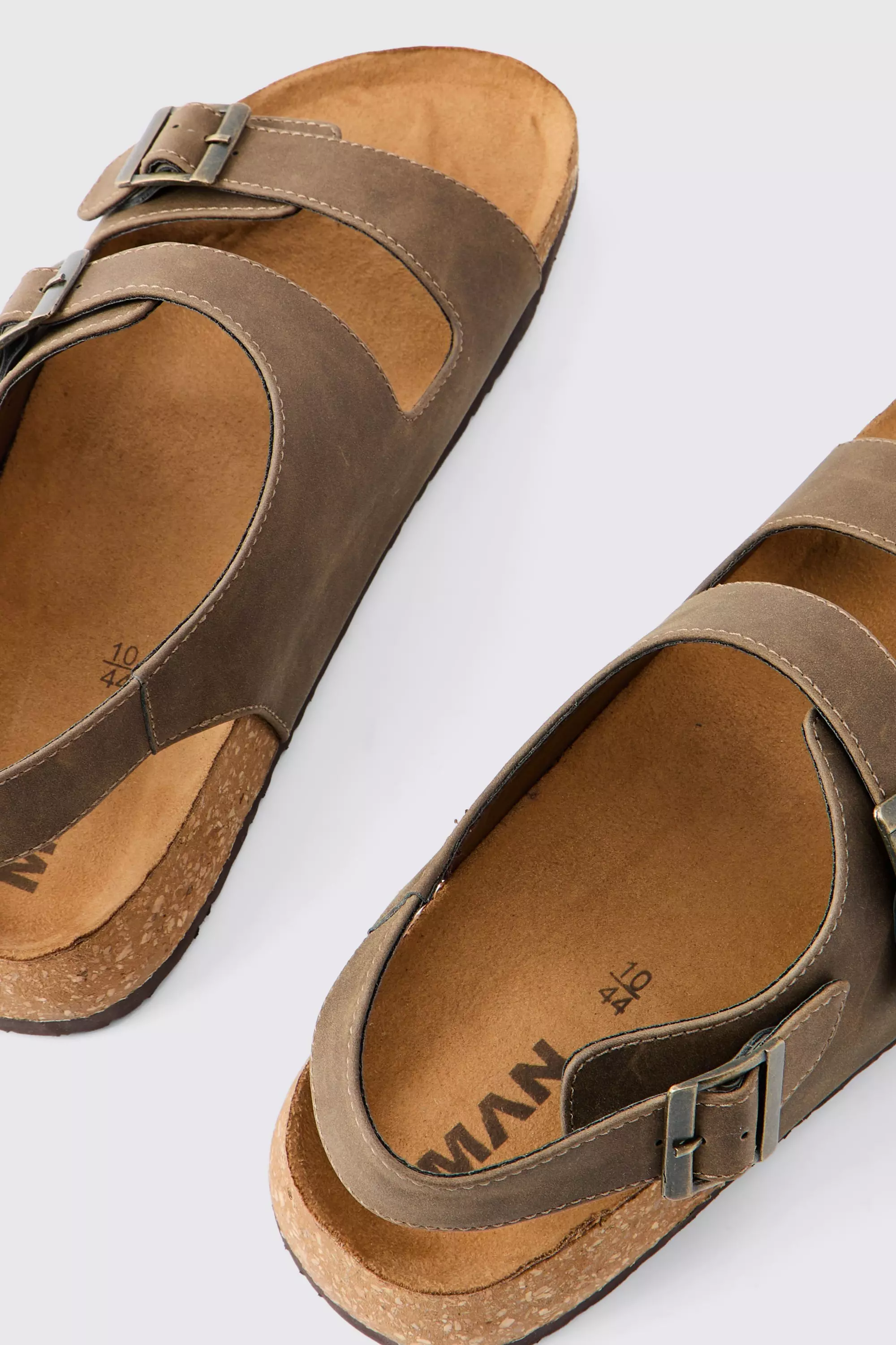 Olive Sandalen Met Dubbele Bandjes En Gesp alternatieve afbeelding