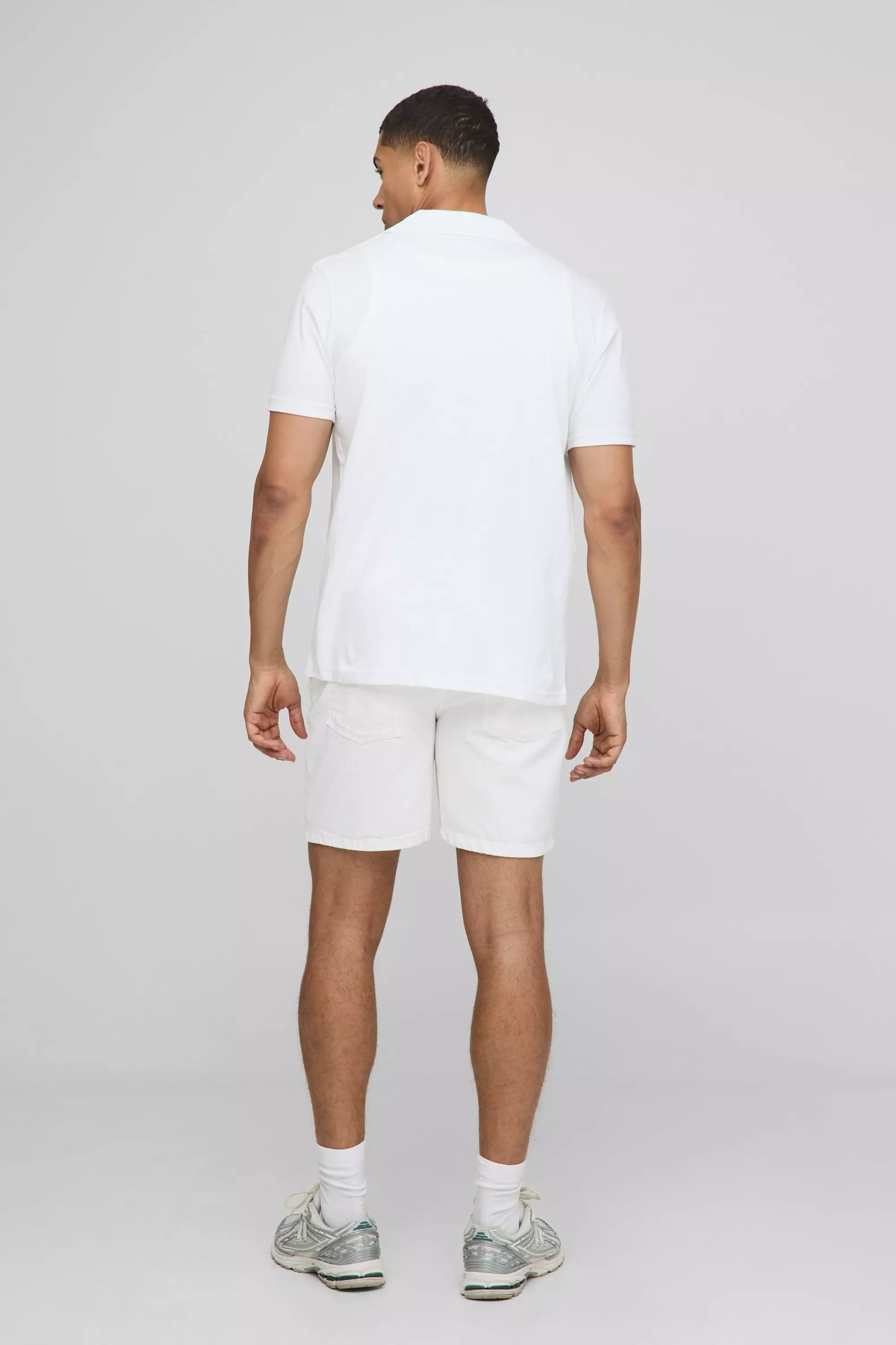 Relaxed Denim In White | boohooMAN USA