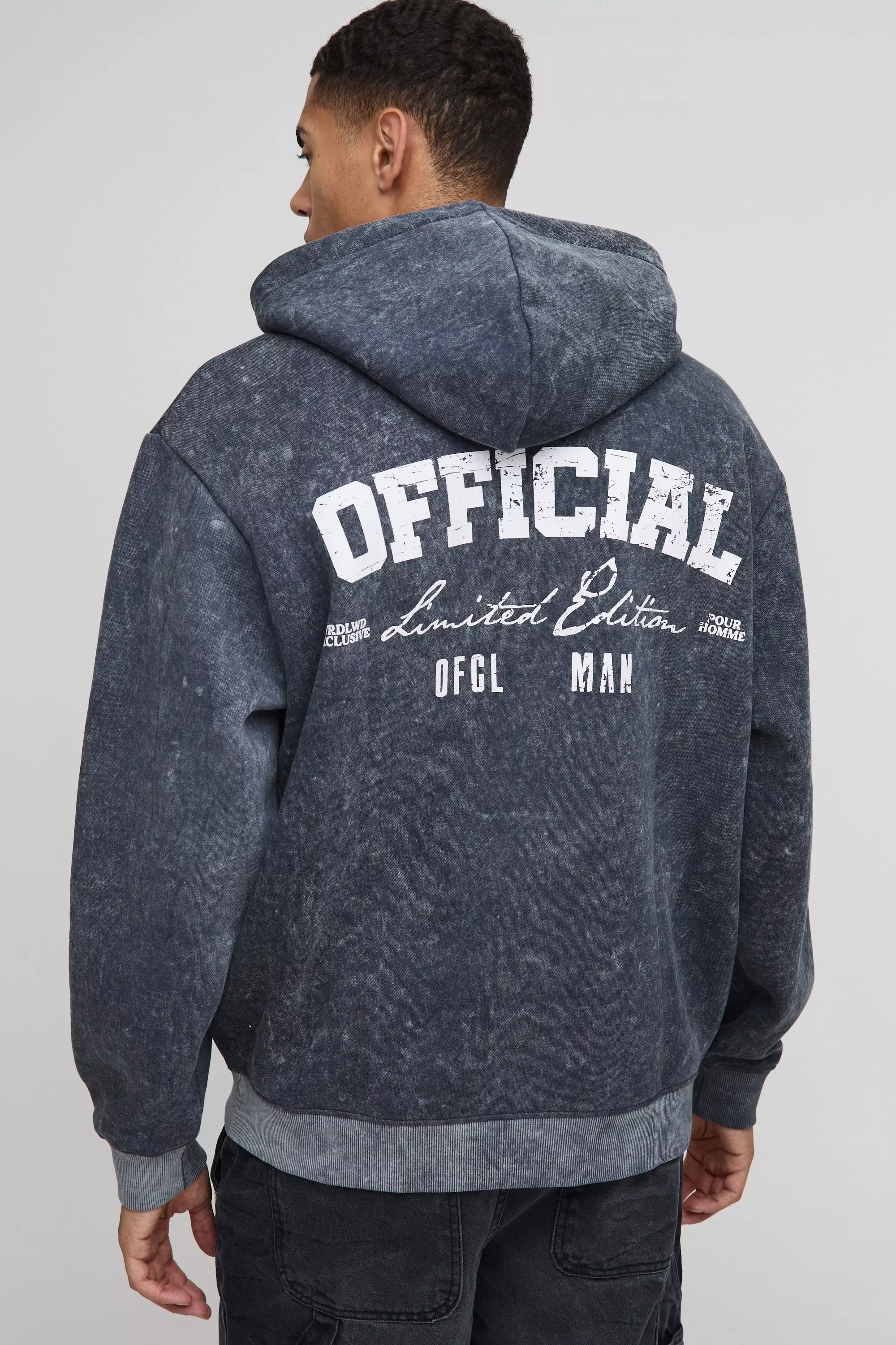 Oversize Official Hoodie mit Reißverschluss, Dark grey alternatives Bild