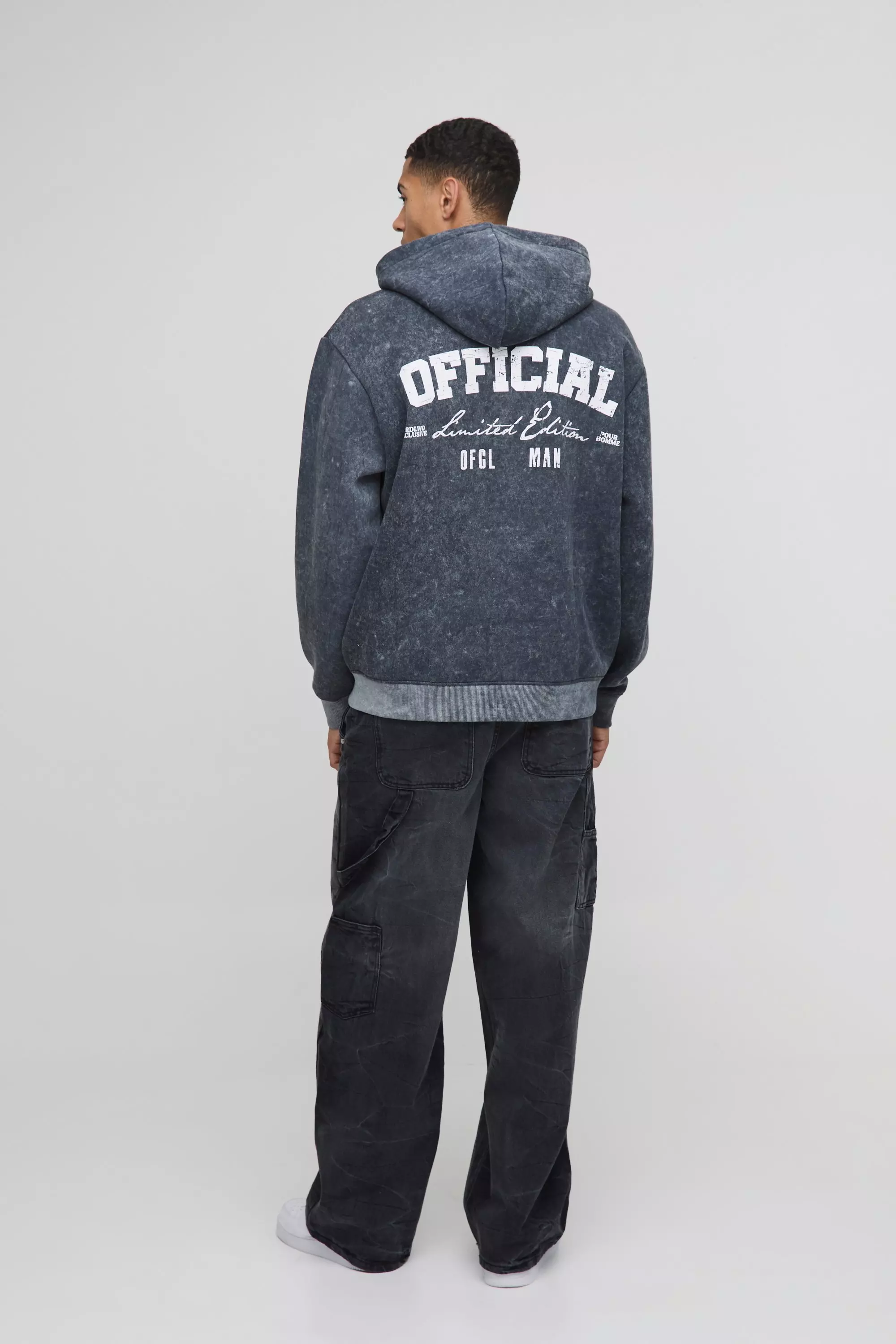 Oversize Official Hoodie mit Reißverschluss, Dark grey alternatives Bild