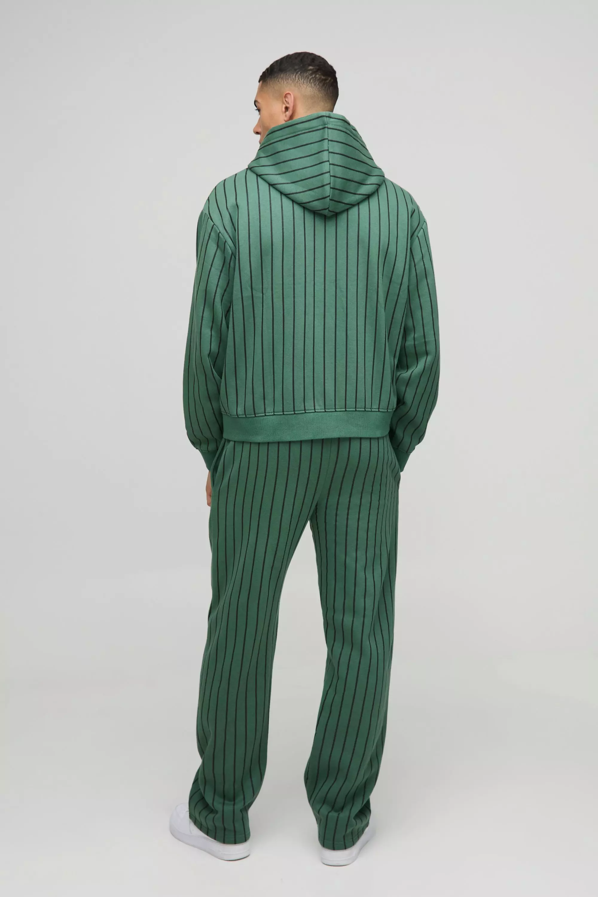 Survêtement oversize zippé à rayures fines, Green autre image
