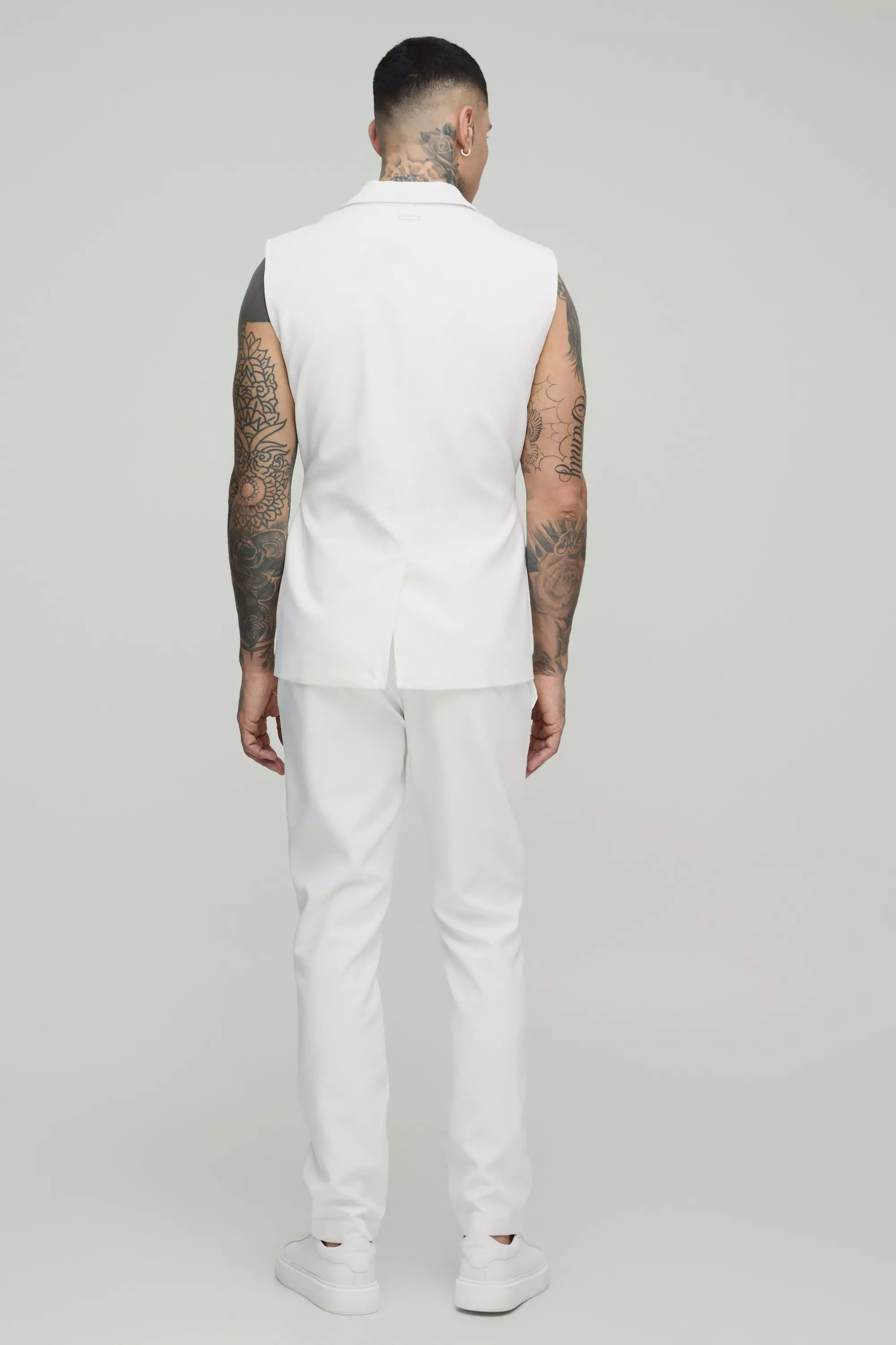 Ecru Skinny Fit Pantalons Met Rits alternatieve afbeelding