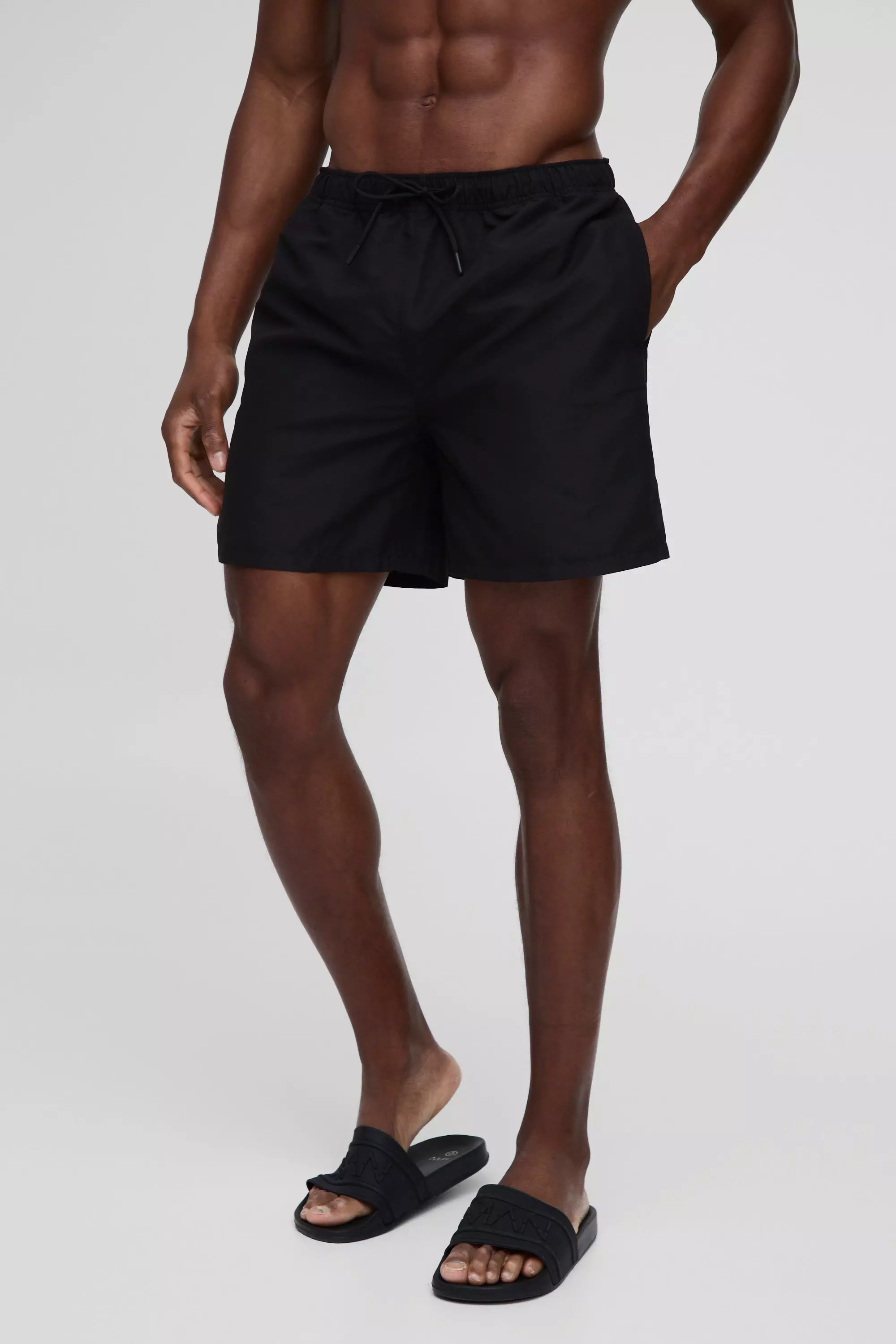 Mid Length Swim Short in Black alternative image