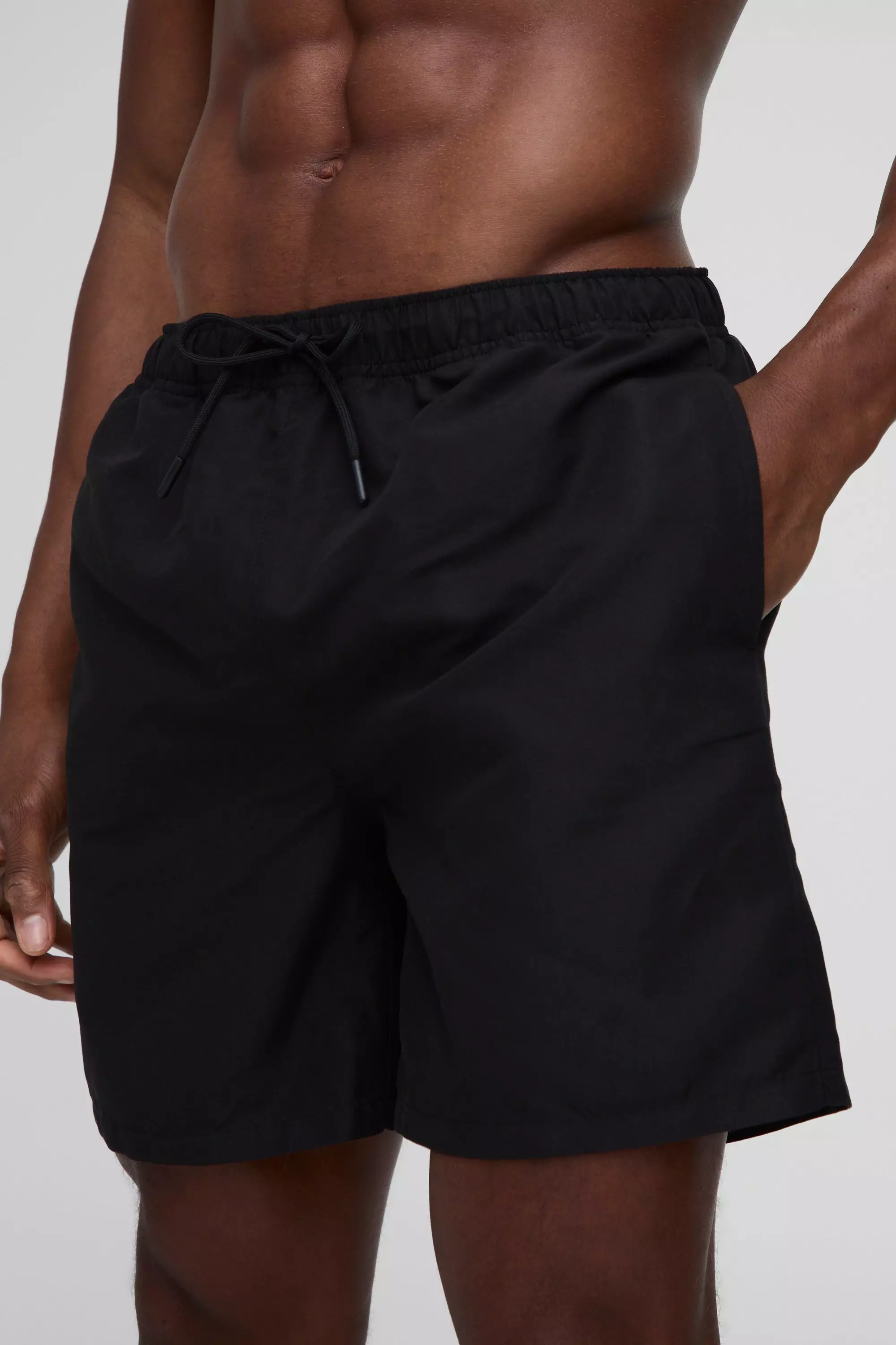 Mid Length Swim Short in Black alternative image