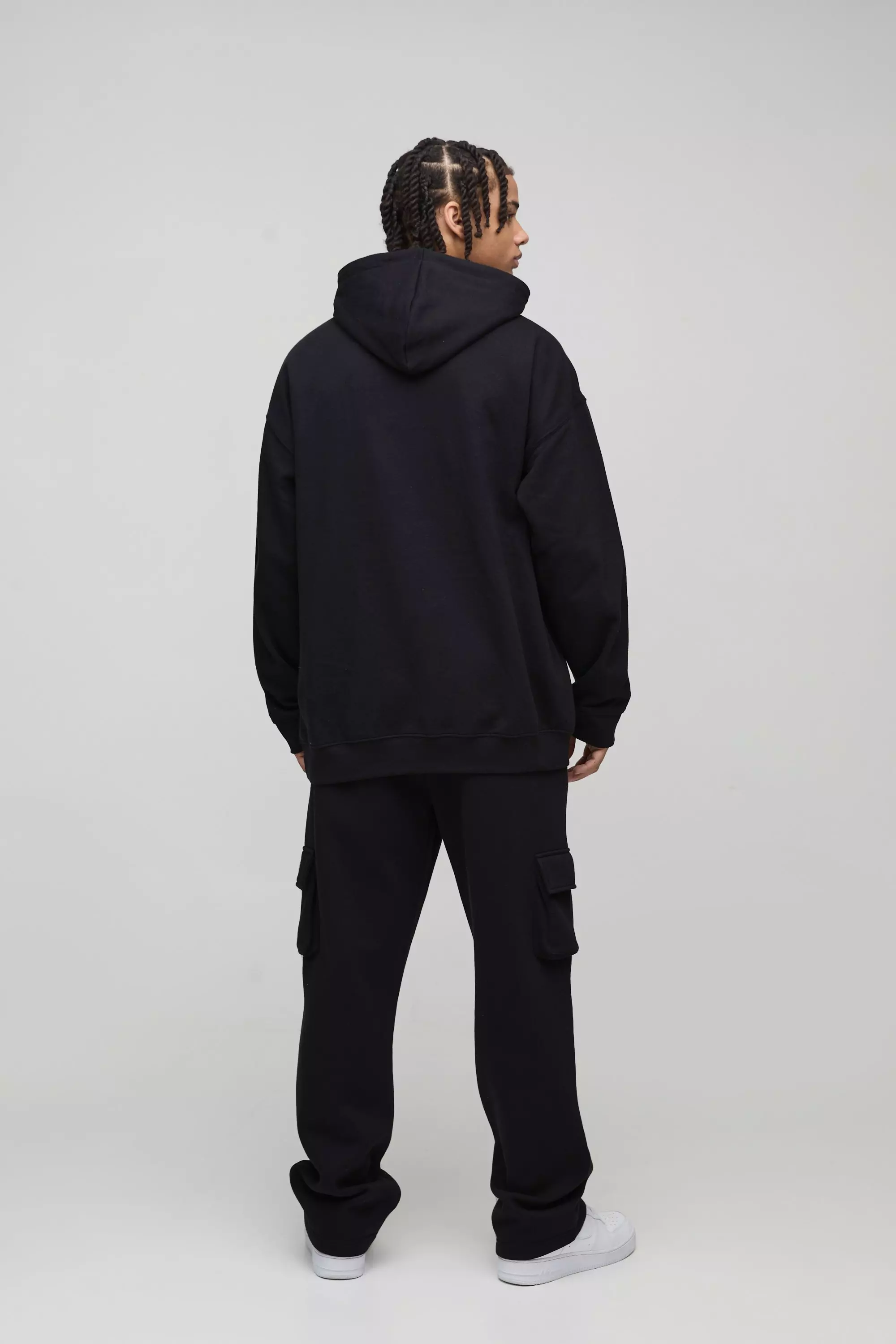Black Oversized Disney Mickey Mouse License Print Hoodie alternative image