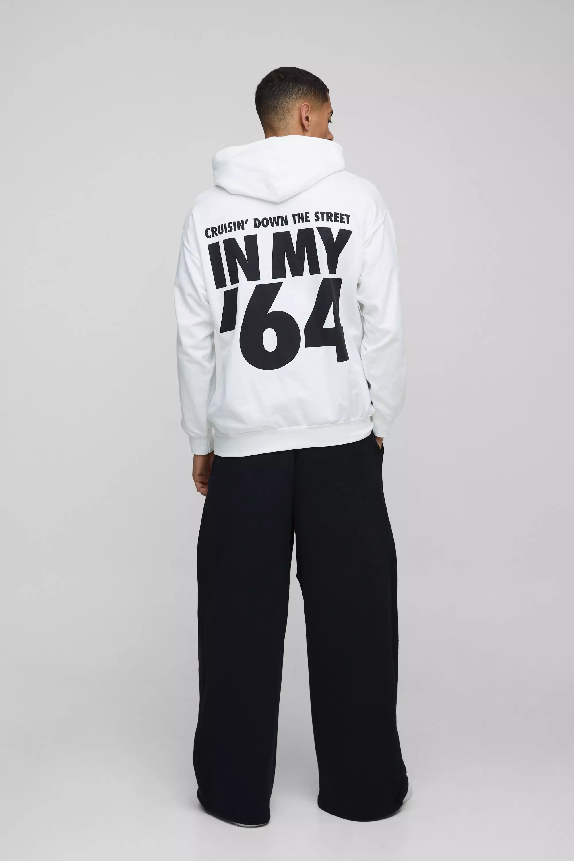 White Oversized Eazy E Face License Print Hoodie alternative image