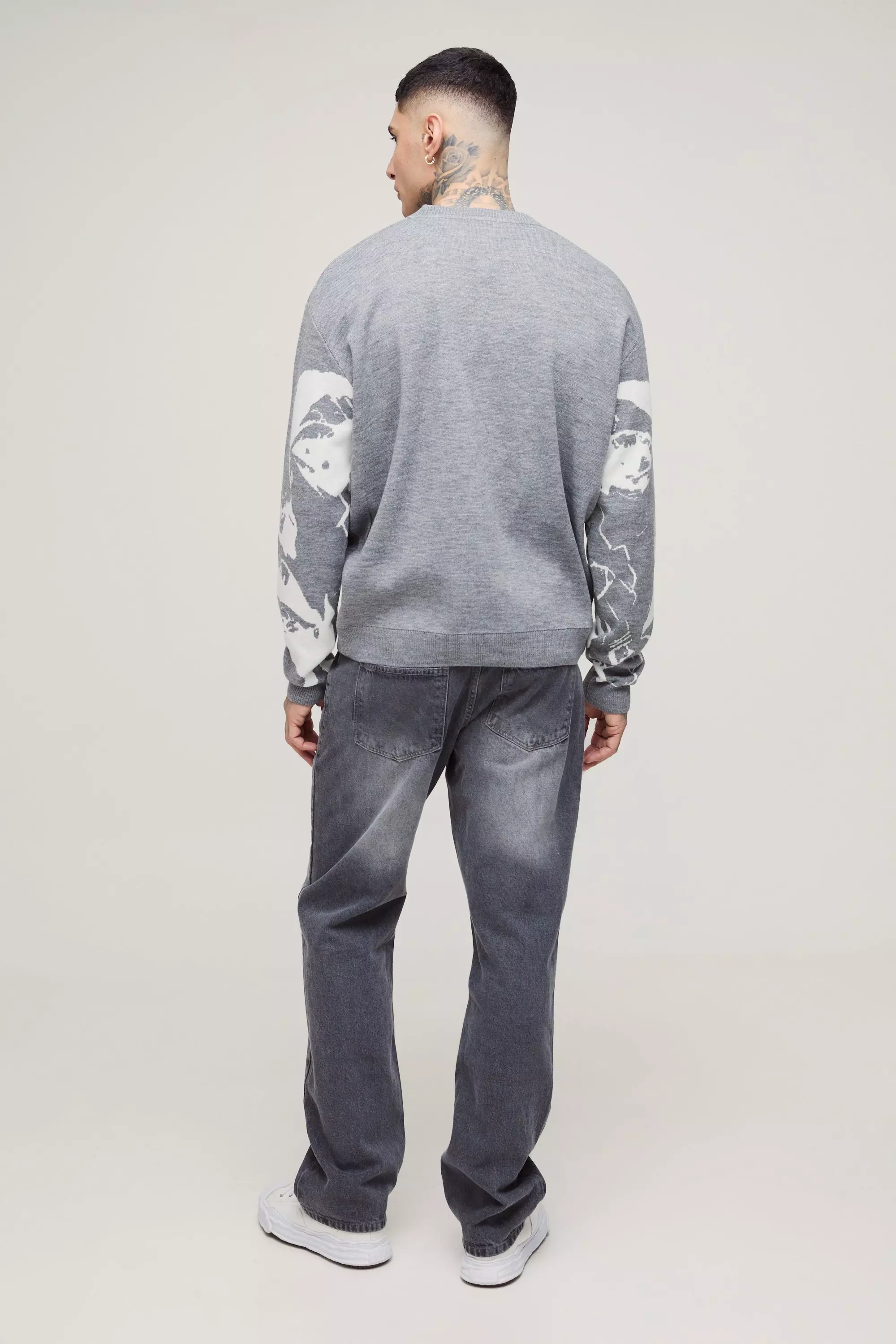 Tall kastiger Oversize Pullover, Grey alternatives Bild