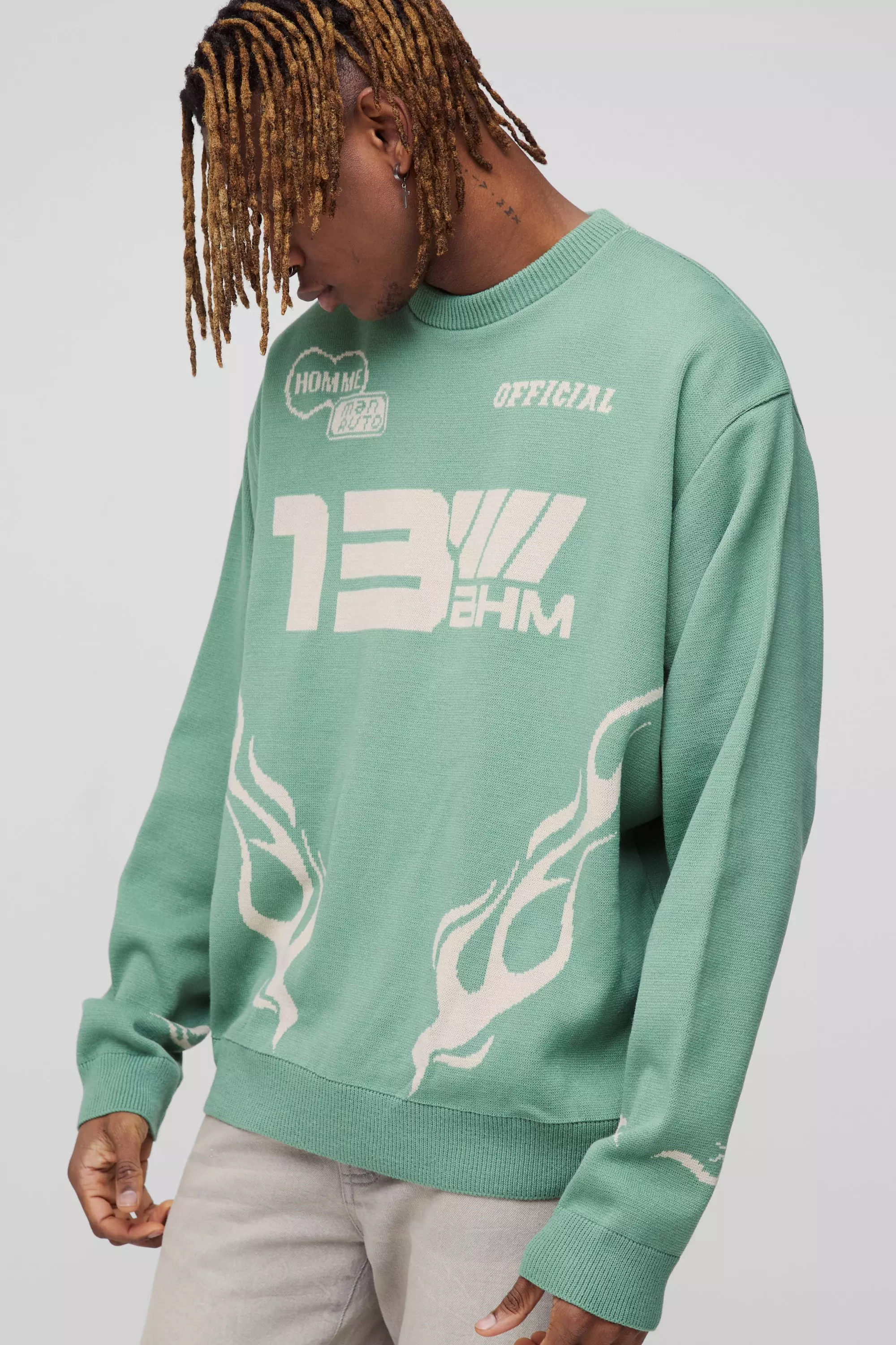 Tall - Pull oversize en maille, Sage autre image