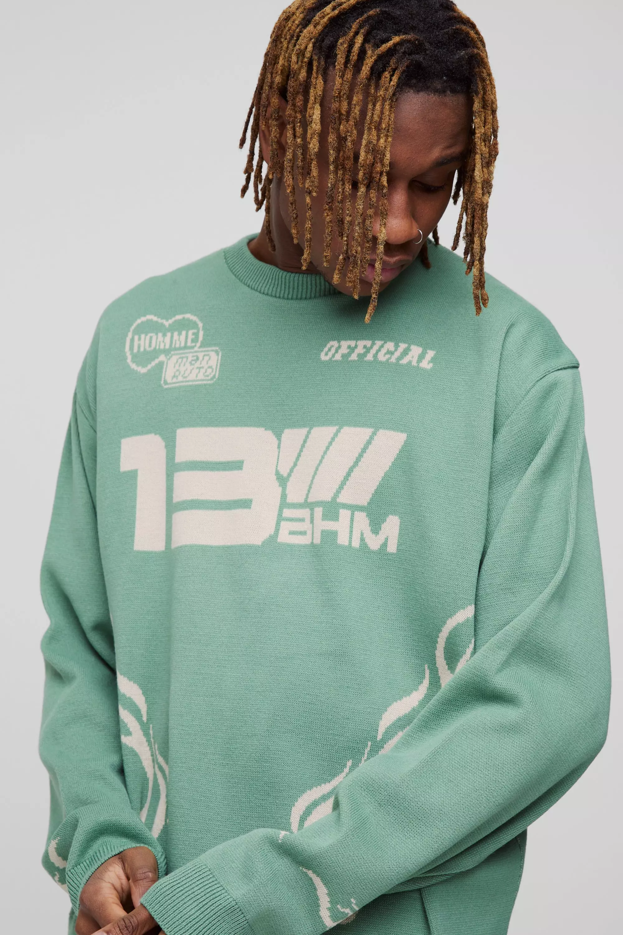 Tall - Pull oversize en maille, Sage autre image