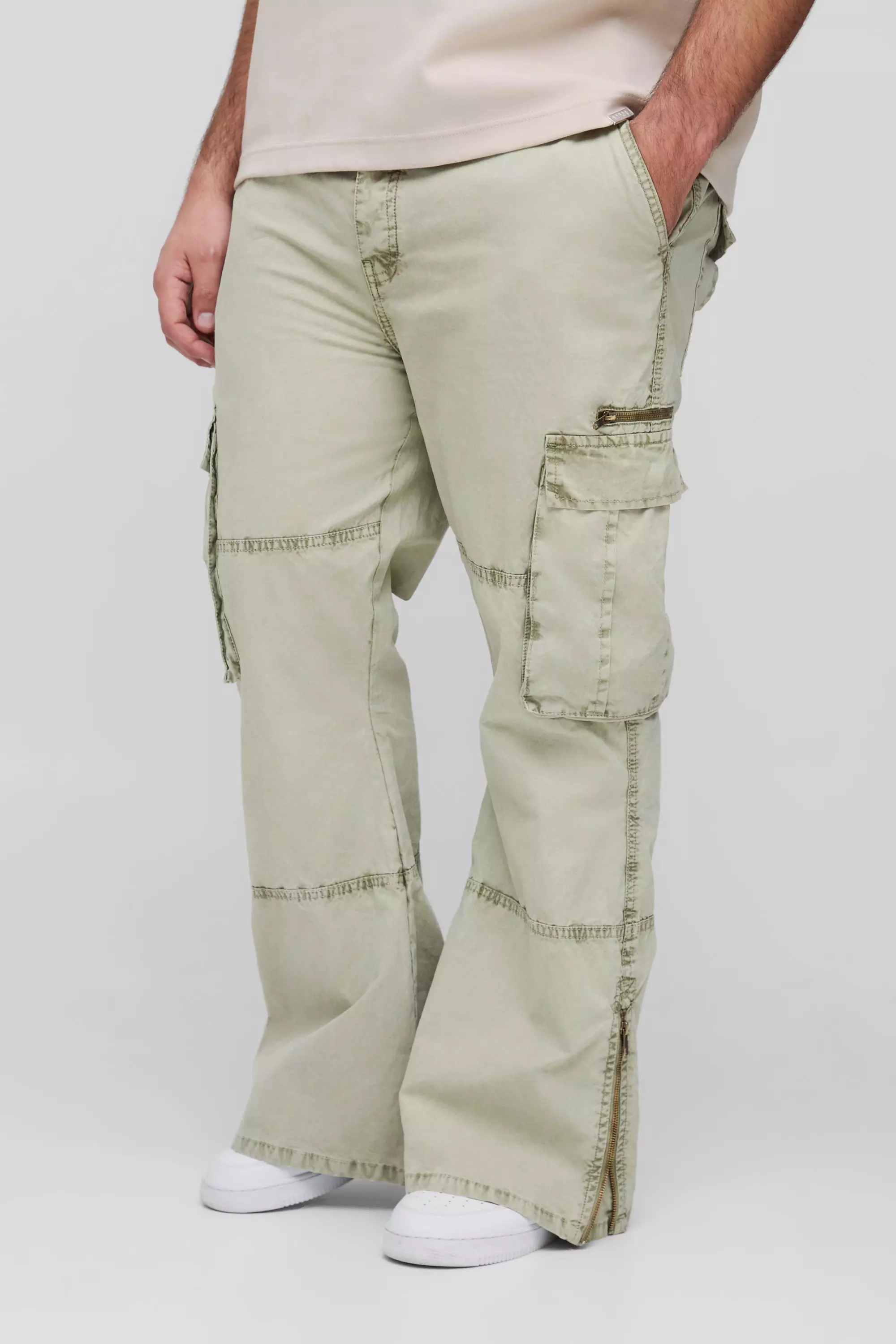 Grande taille - Pantalon cargo slim surteint, Khaki autre image