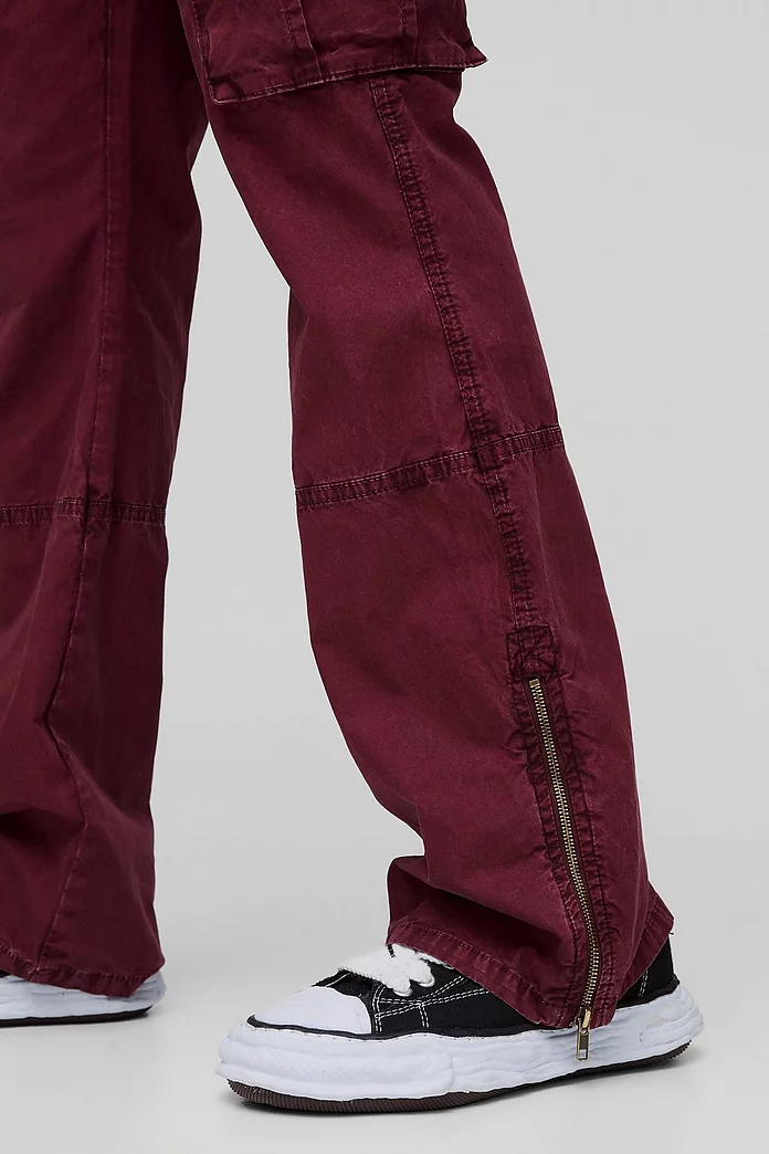 Tall Slim Flare Zip Gusset Overdye Acid Wash Cargo Pants Tall Slim Flare Zip Gusset Overdye Acid Wash Cargo Pants