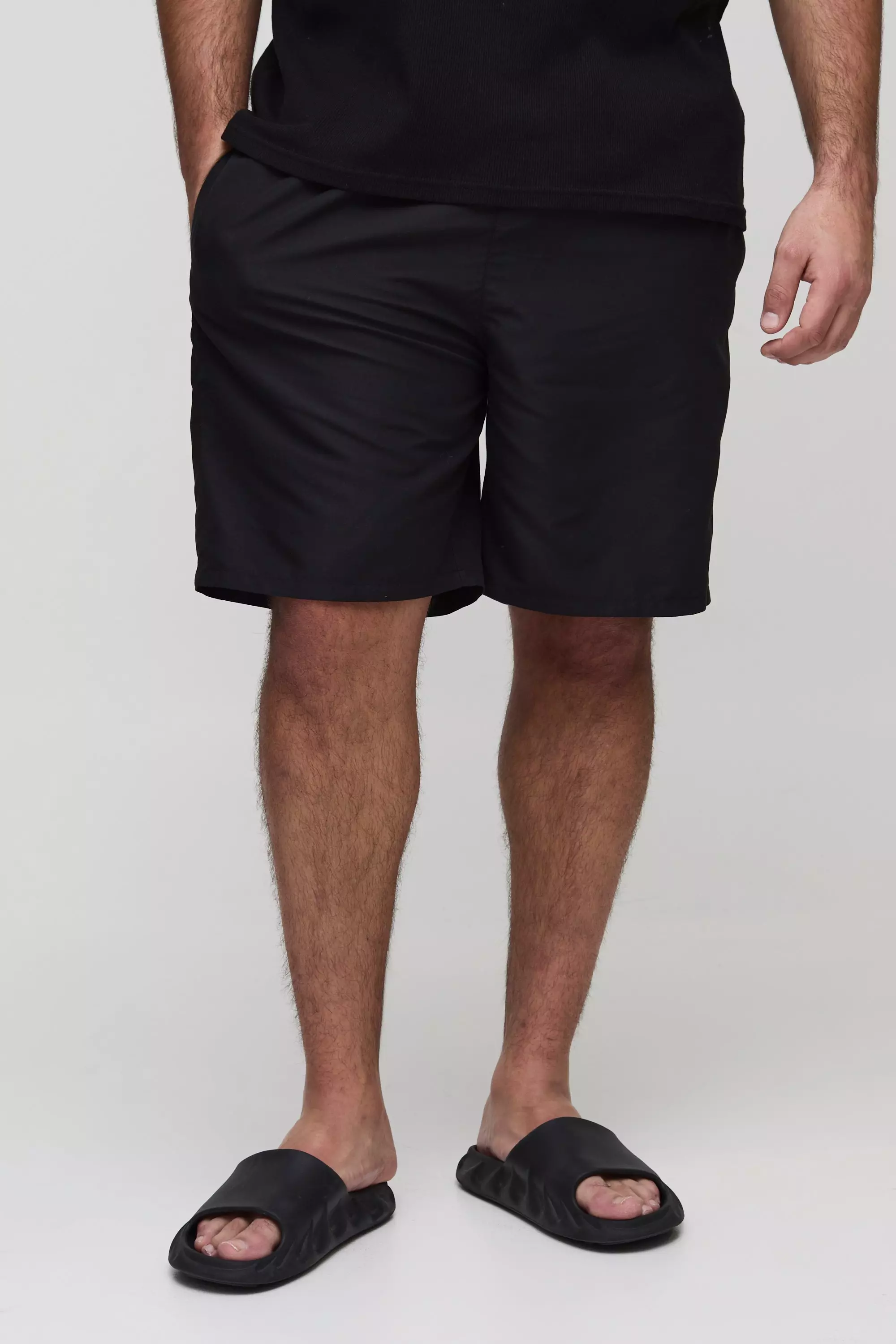 Black Plus  Mid Length Regular Fit Swim Shorts alternative image