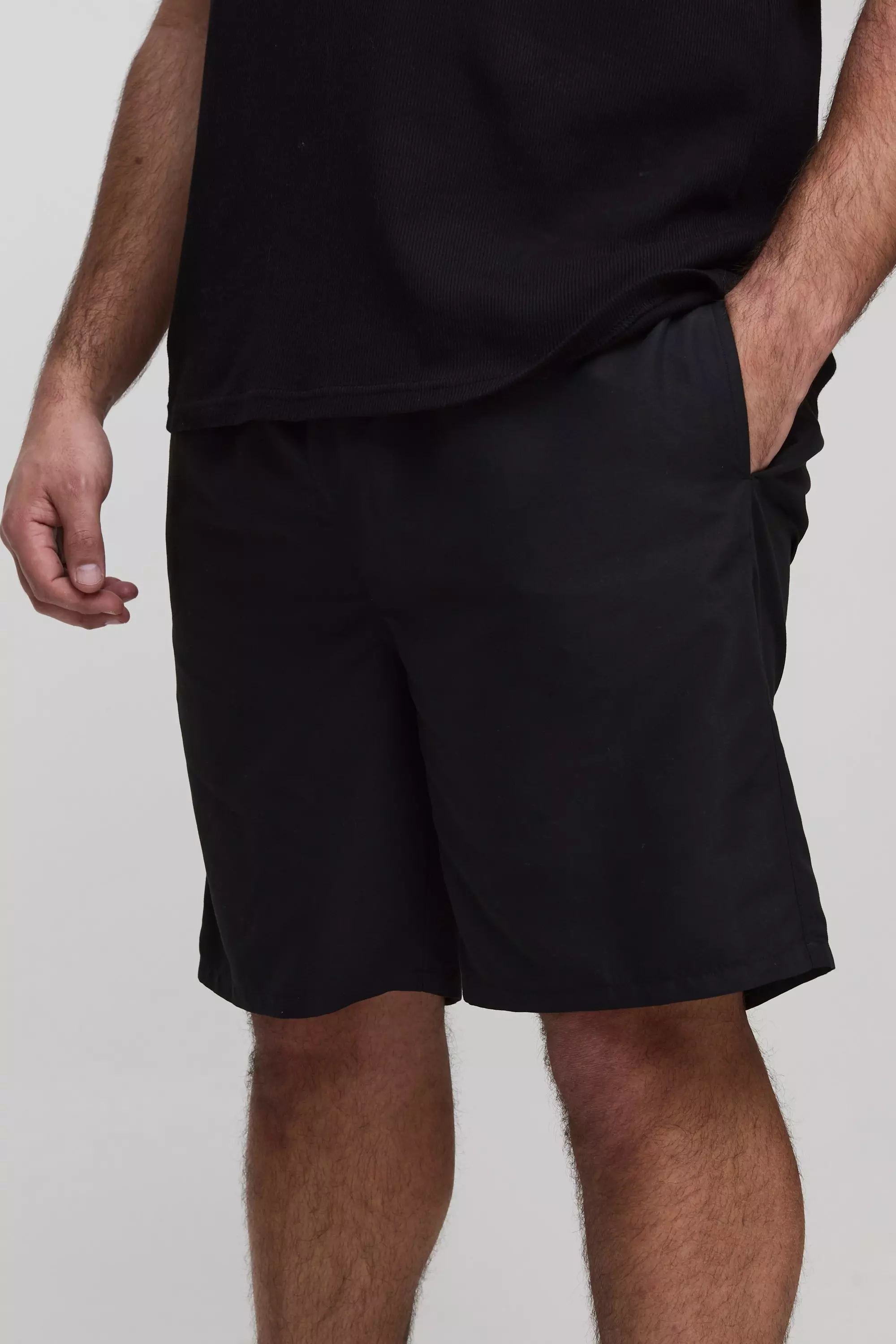 Black Plus  Mid Length Regular Fit Swim Shorts alternative image