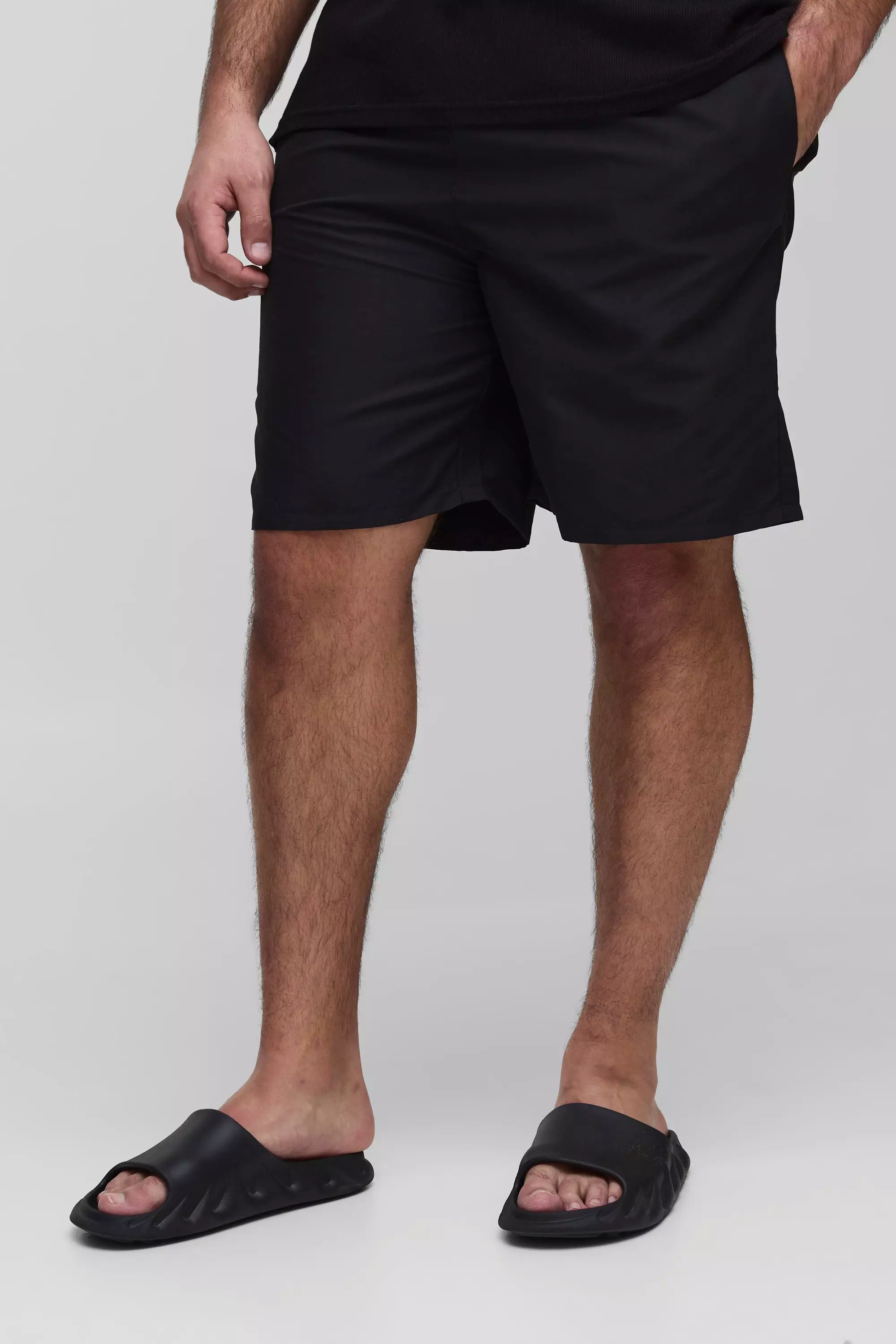 Black Plus Long Length Swim Shorts alternative image