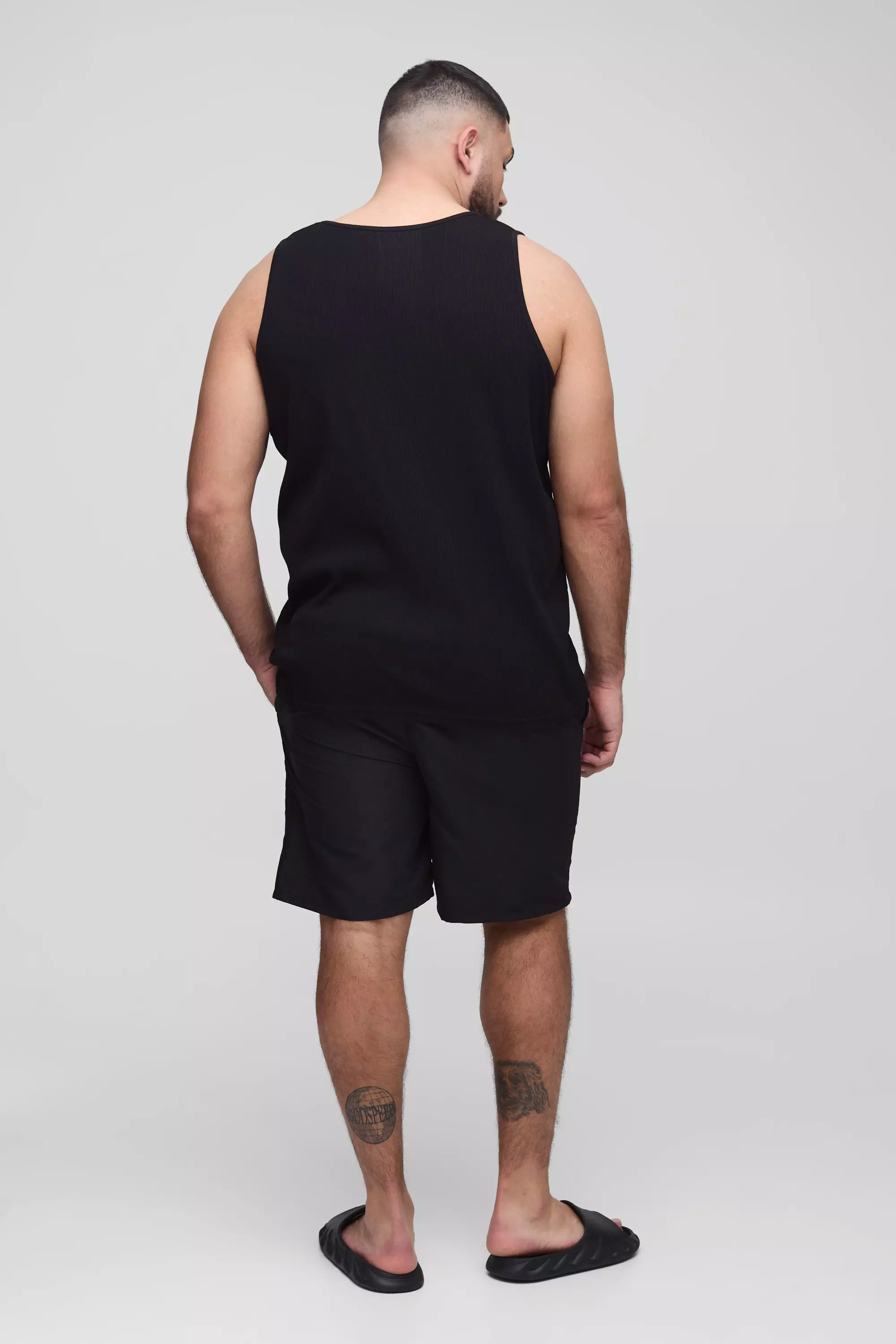 Black Plus Long Length Swim Shorts alternative image