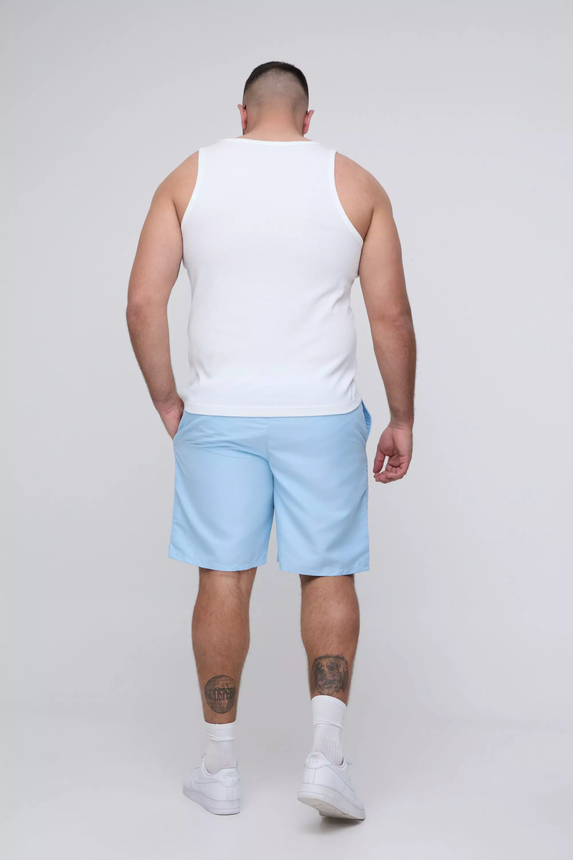 Grande taille - Short de bain long à logo, Light blue autre image