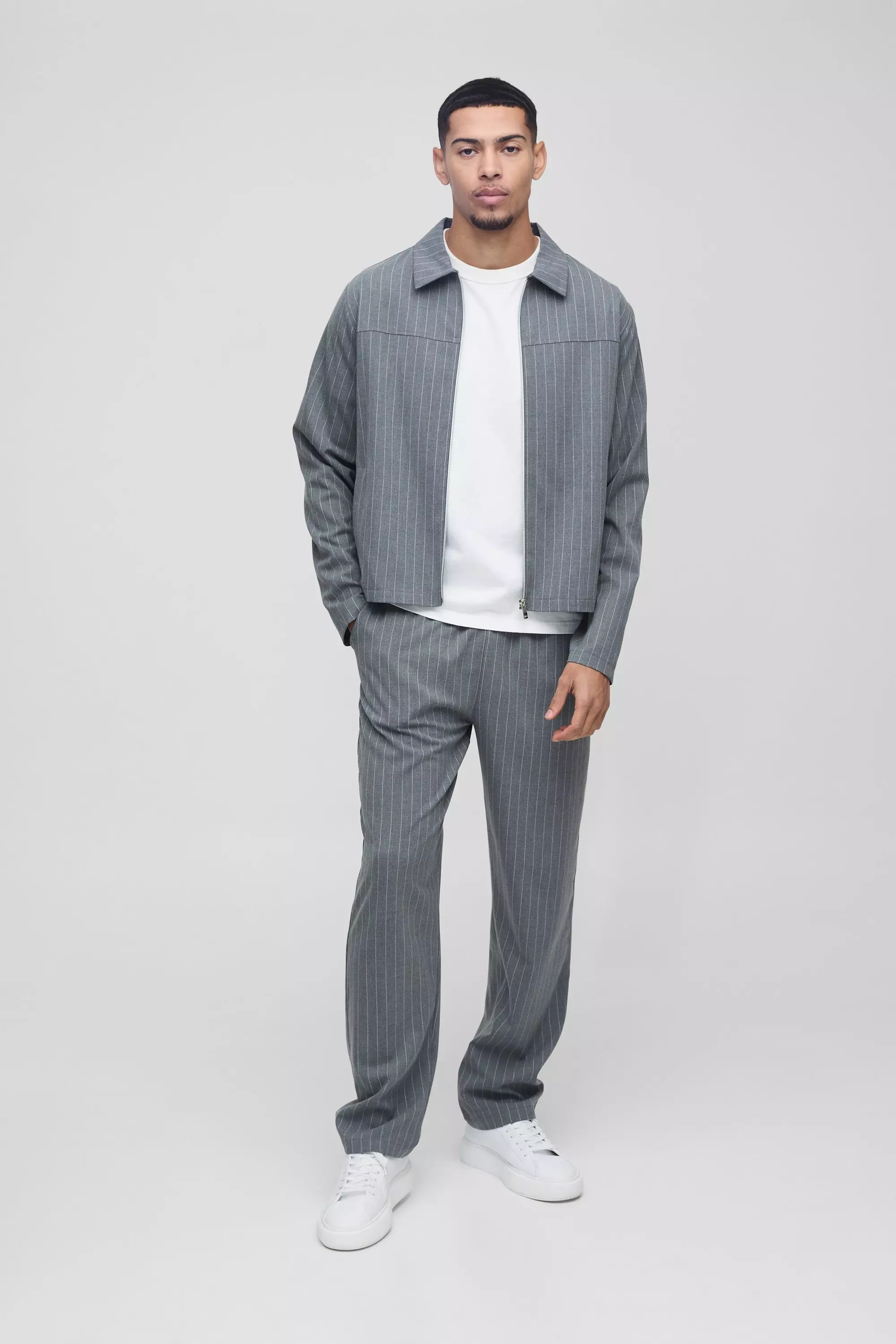 Charcoal Slim Fit Pinstripe Trouser alternative image