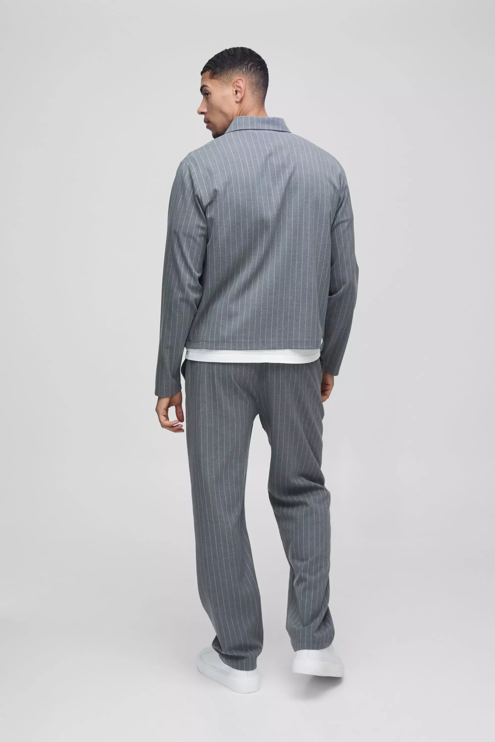 Charcoal Slim Fit Pinstripe Trouser alternative image