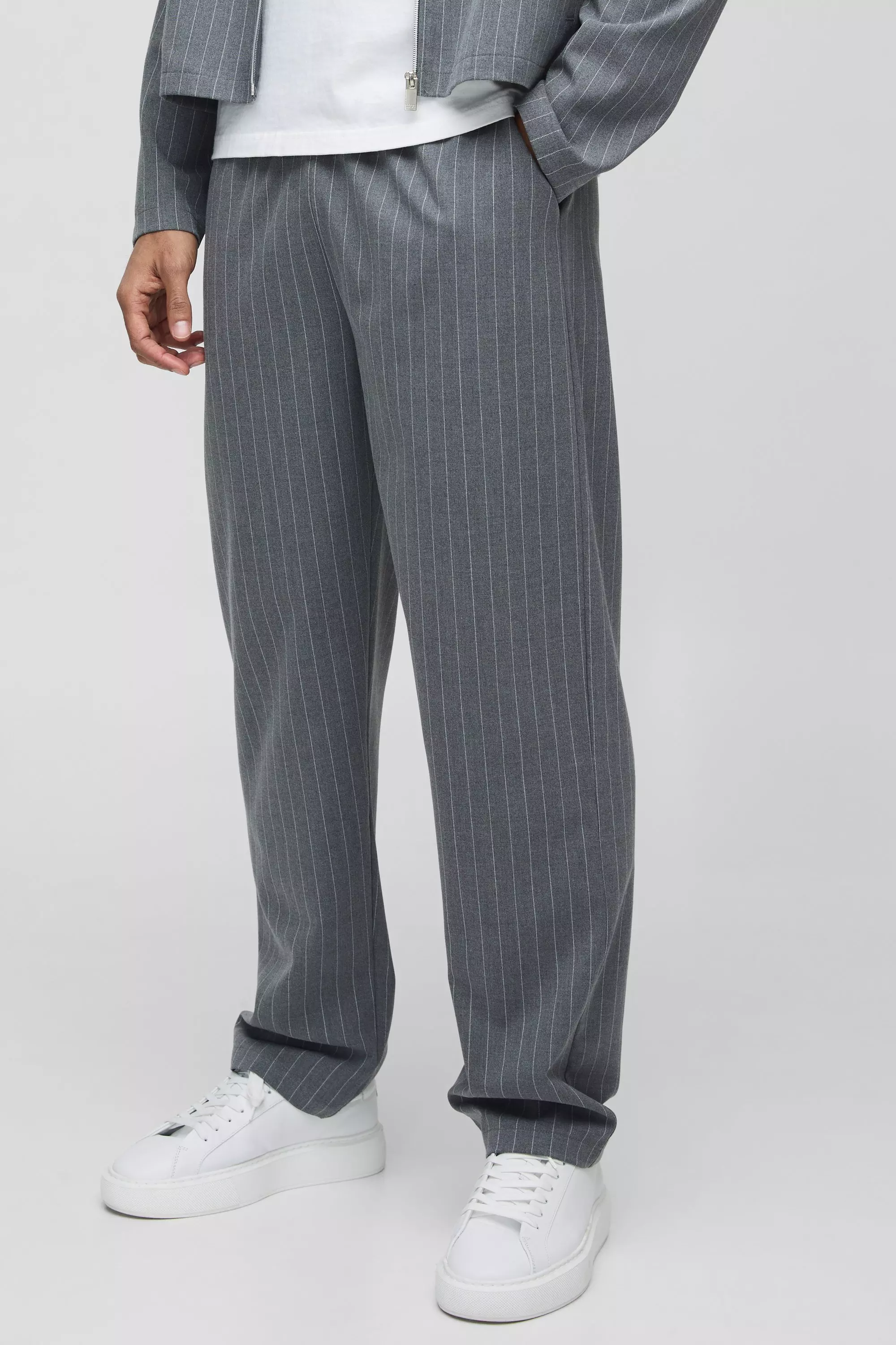 Charcoal Slim Fit Pinstripe Trouser alternative image