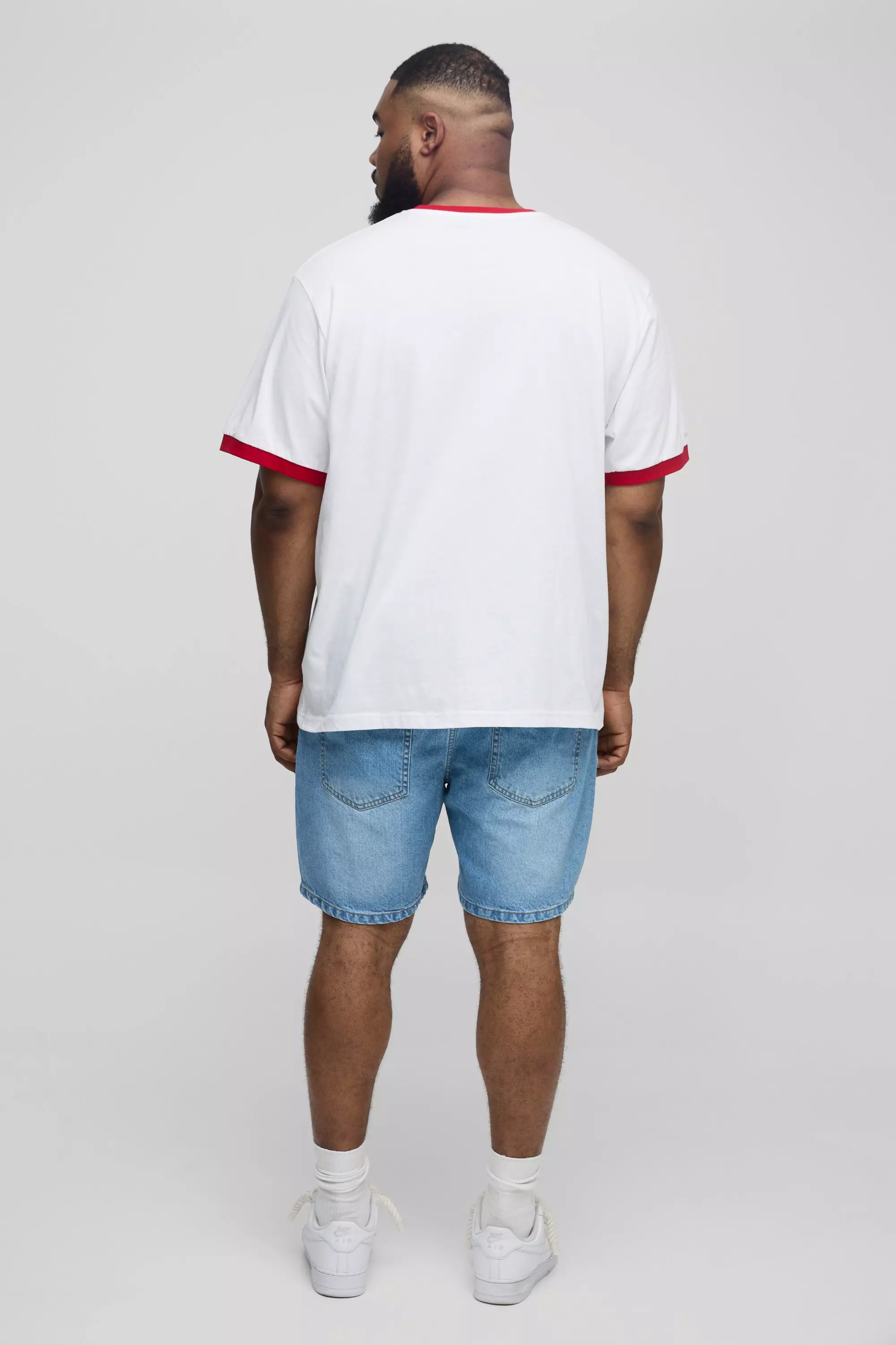 Plus Slim Rigid Jean Shorts | boohooMAN USA