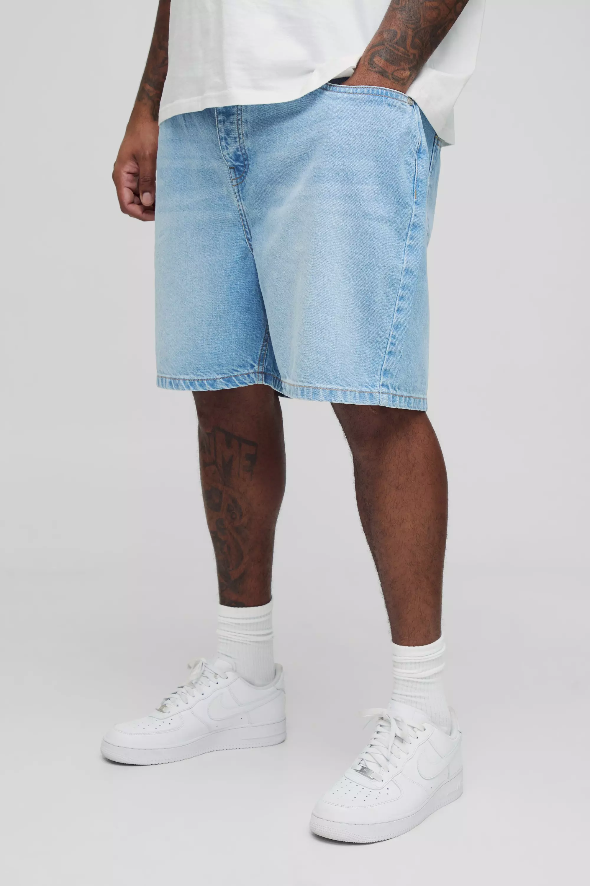 Grande taille - Short large en jean, Light wash autre image
