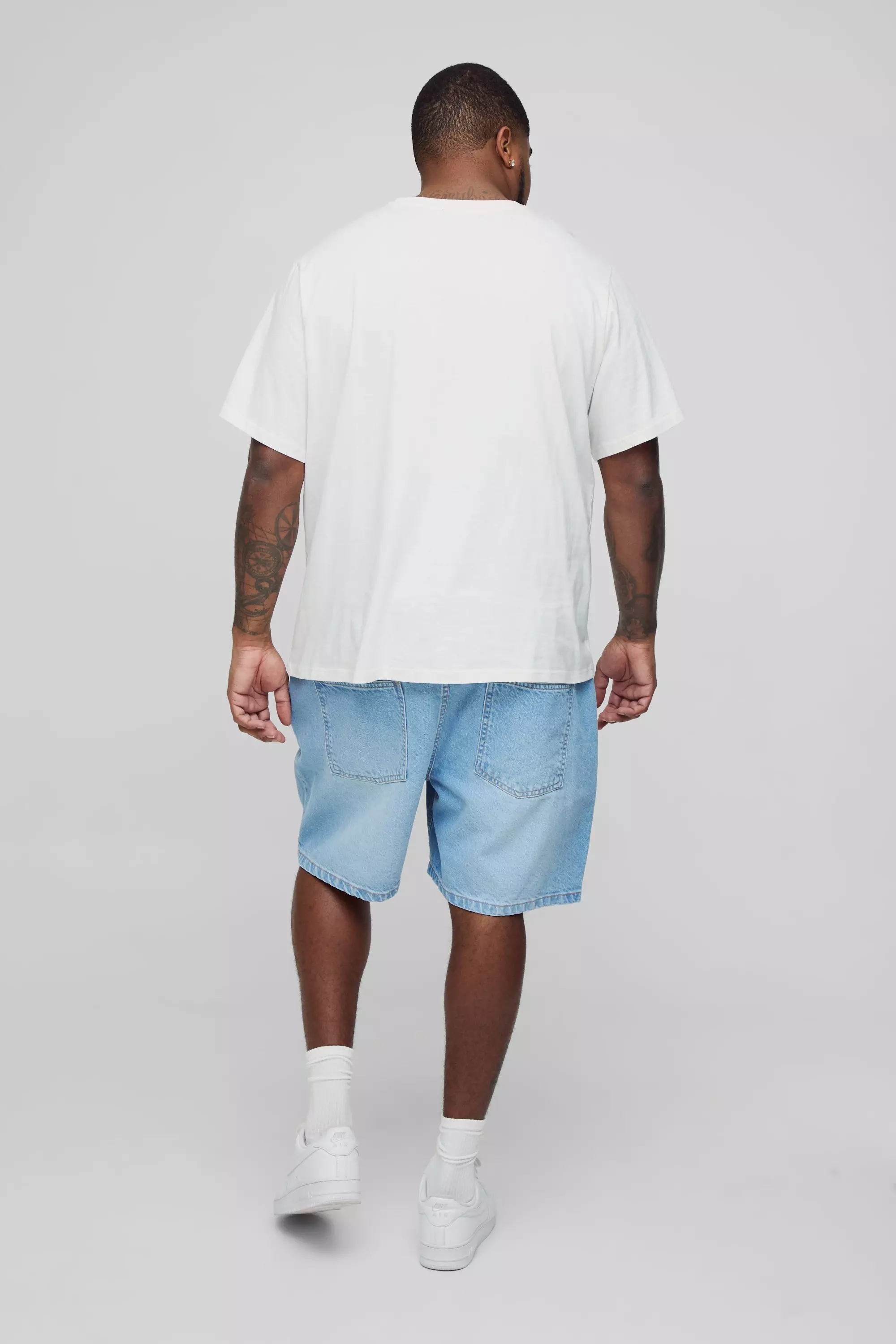 Grande taille - Short large en jean, Light wash autre image