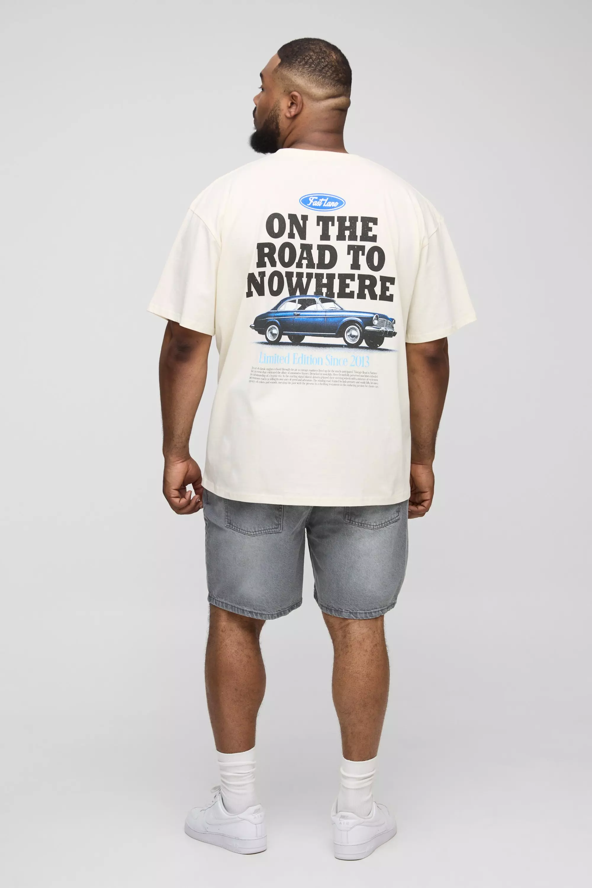 Grey Plus Relaxed Rigid Jean Shorts alternative image