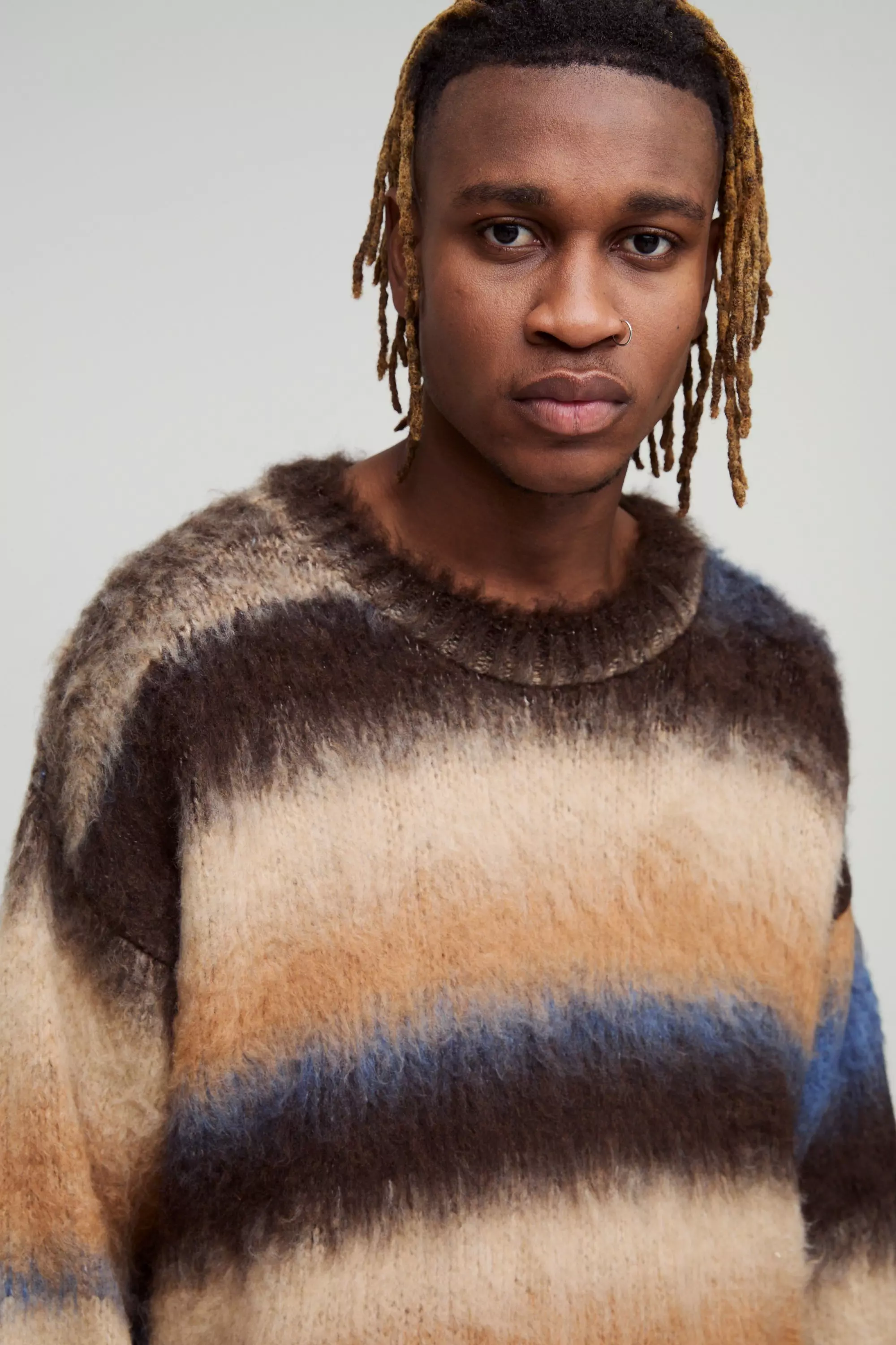 Tall - Pull oversize en maille brossée, Stone autre image