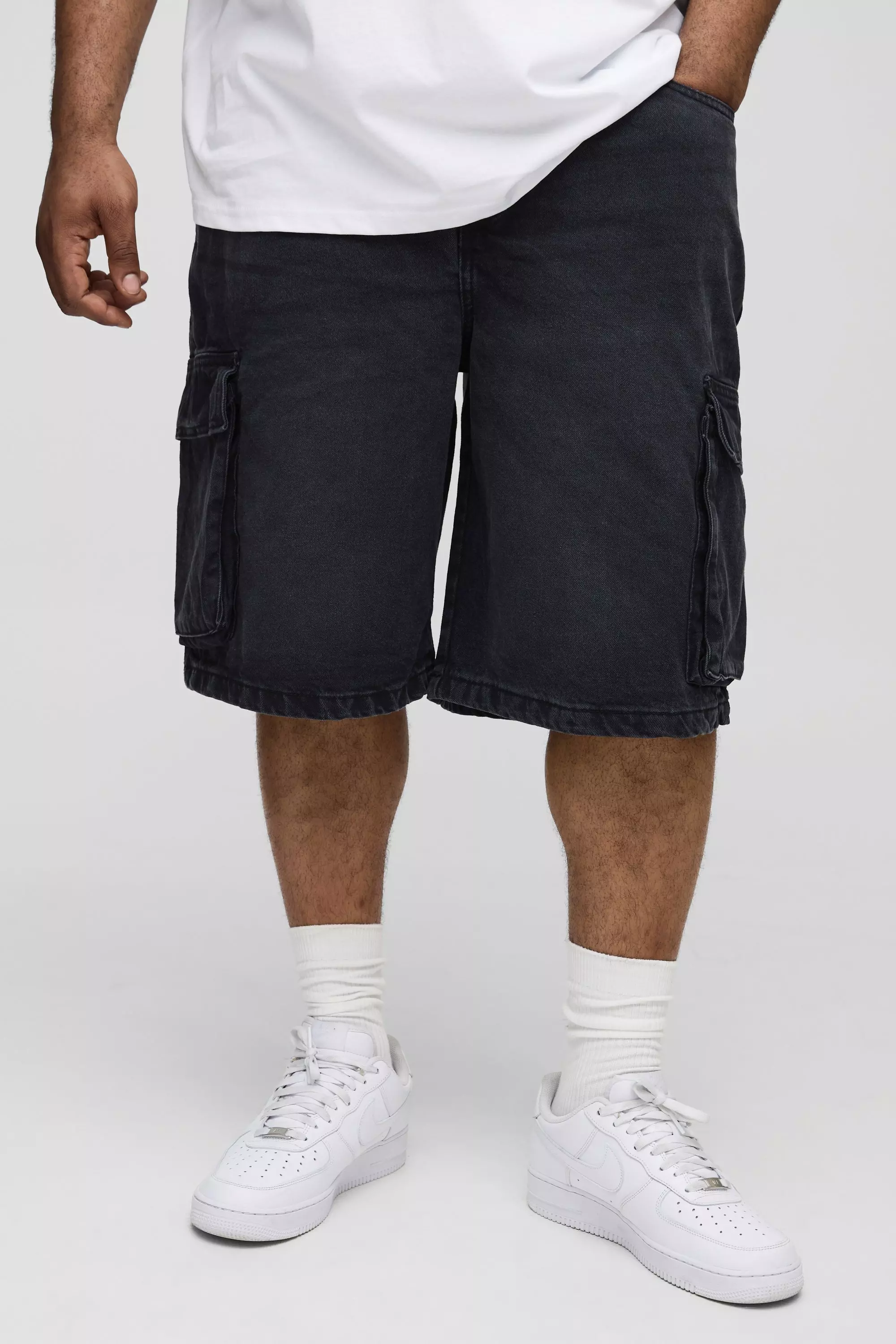 Grande taille - Bermuda cargo large, Washed black autre image