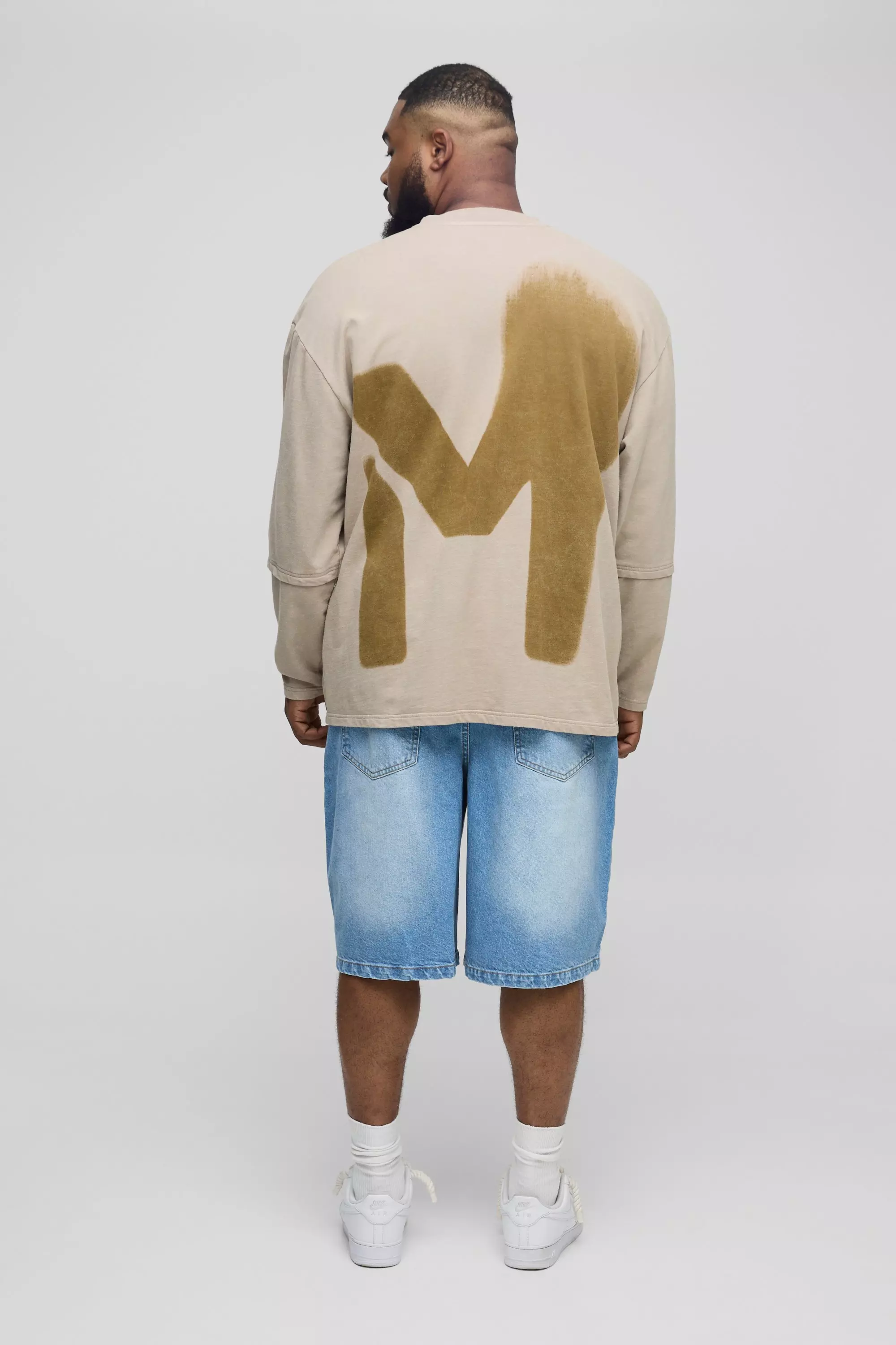 Plus Relaxed Cargo Denim Jorts | boohooMAN USA