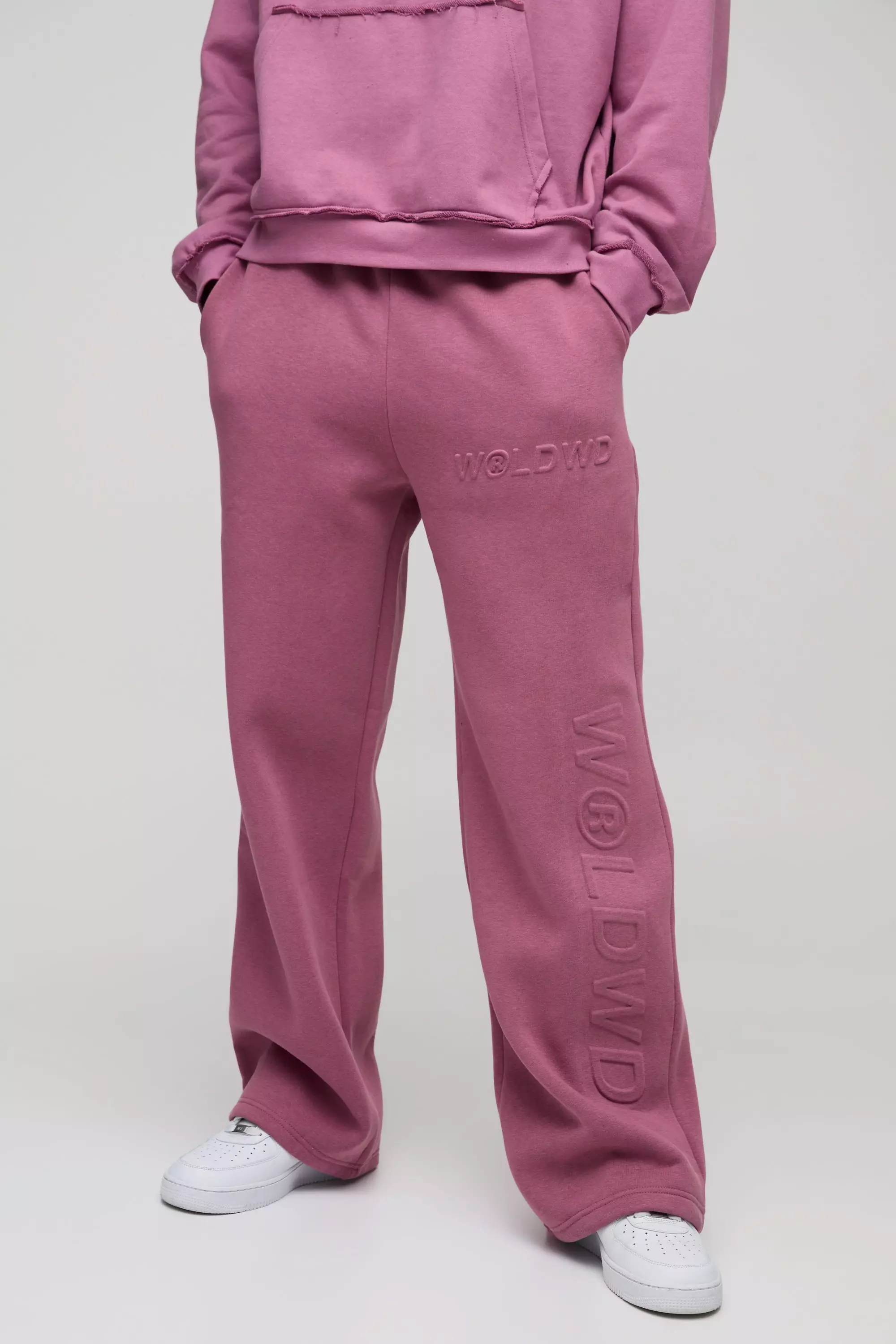 Mauve Worldwide Wide Leg Joggingbroek Met Reliëf alternatieve afbeelding