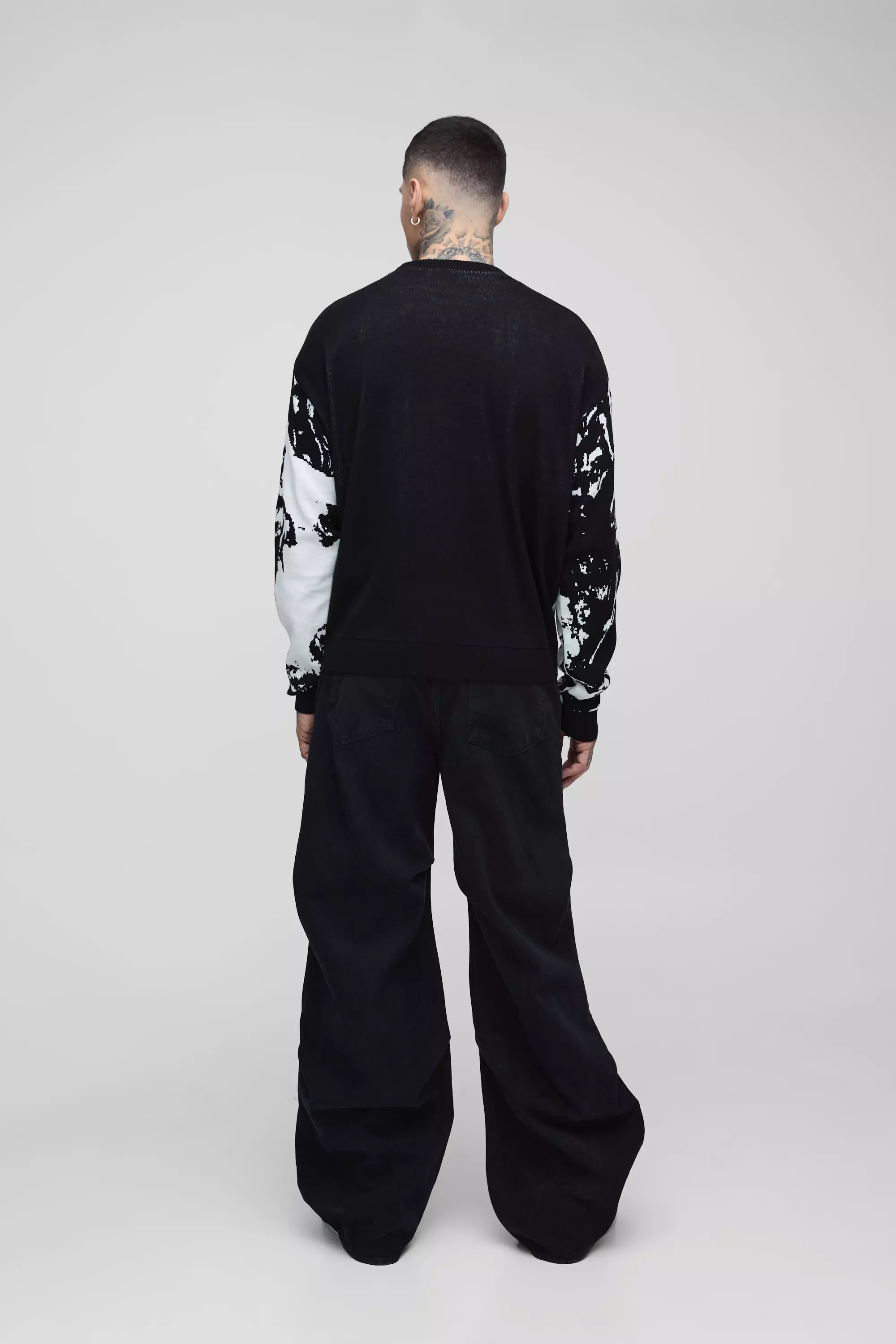 Jeans Tall Extra Comodi Con Ruches, Black immagine alternativa
