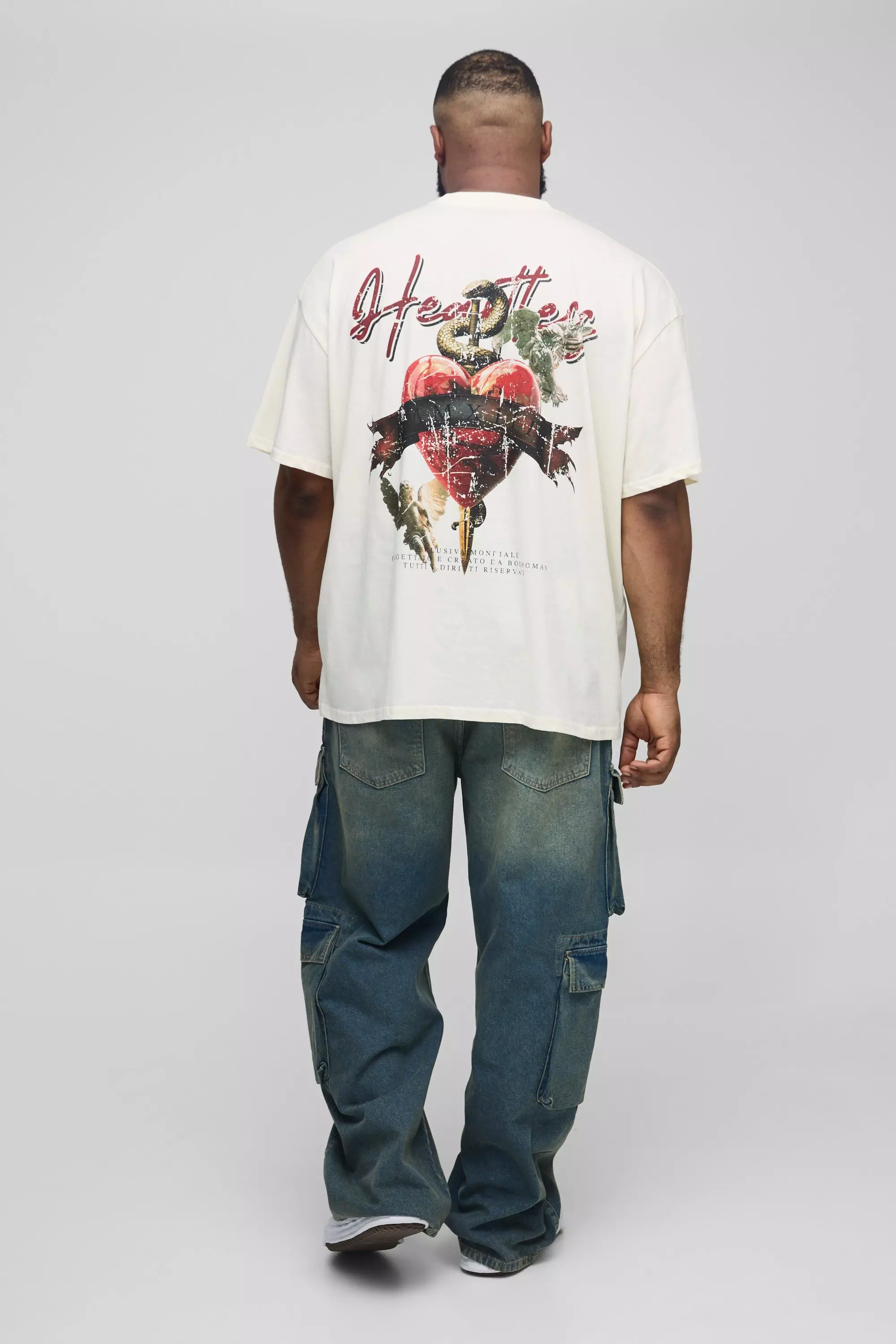 Plus Bellow Cargo Pocket Relaxed Fit Jeans | boohooMAN USA