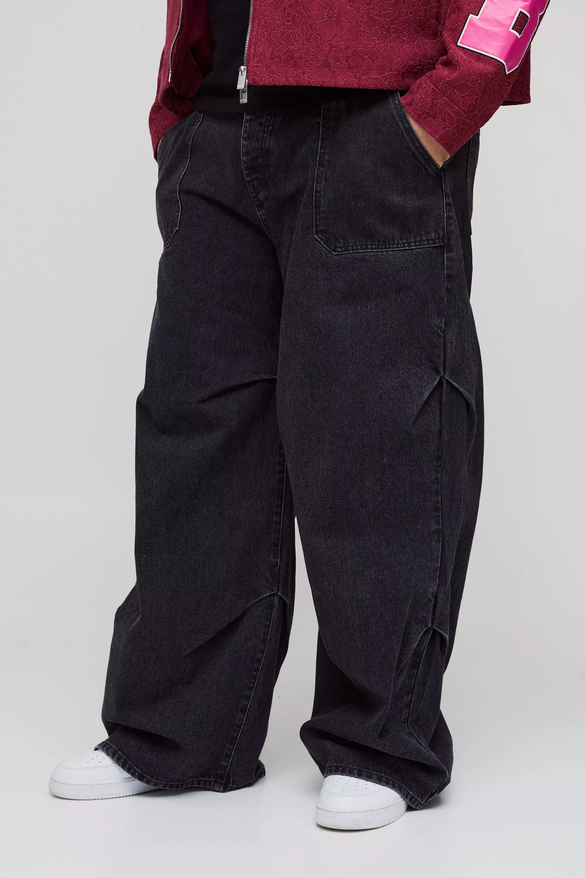 Grande taille - Jean baggy froncé, Black autre image