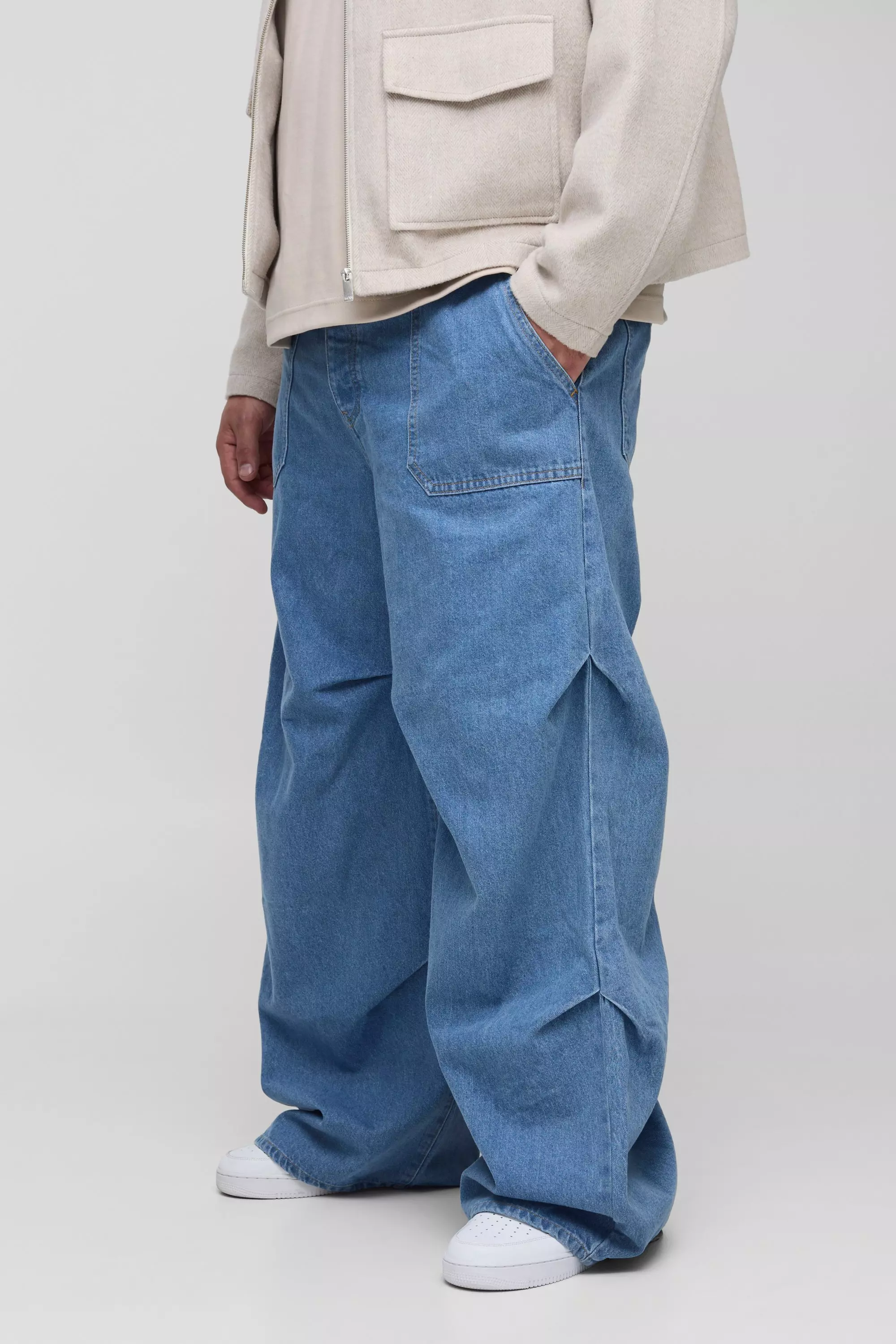 Grande taille - Jean baggy froncé, Light wash autre image