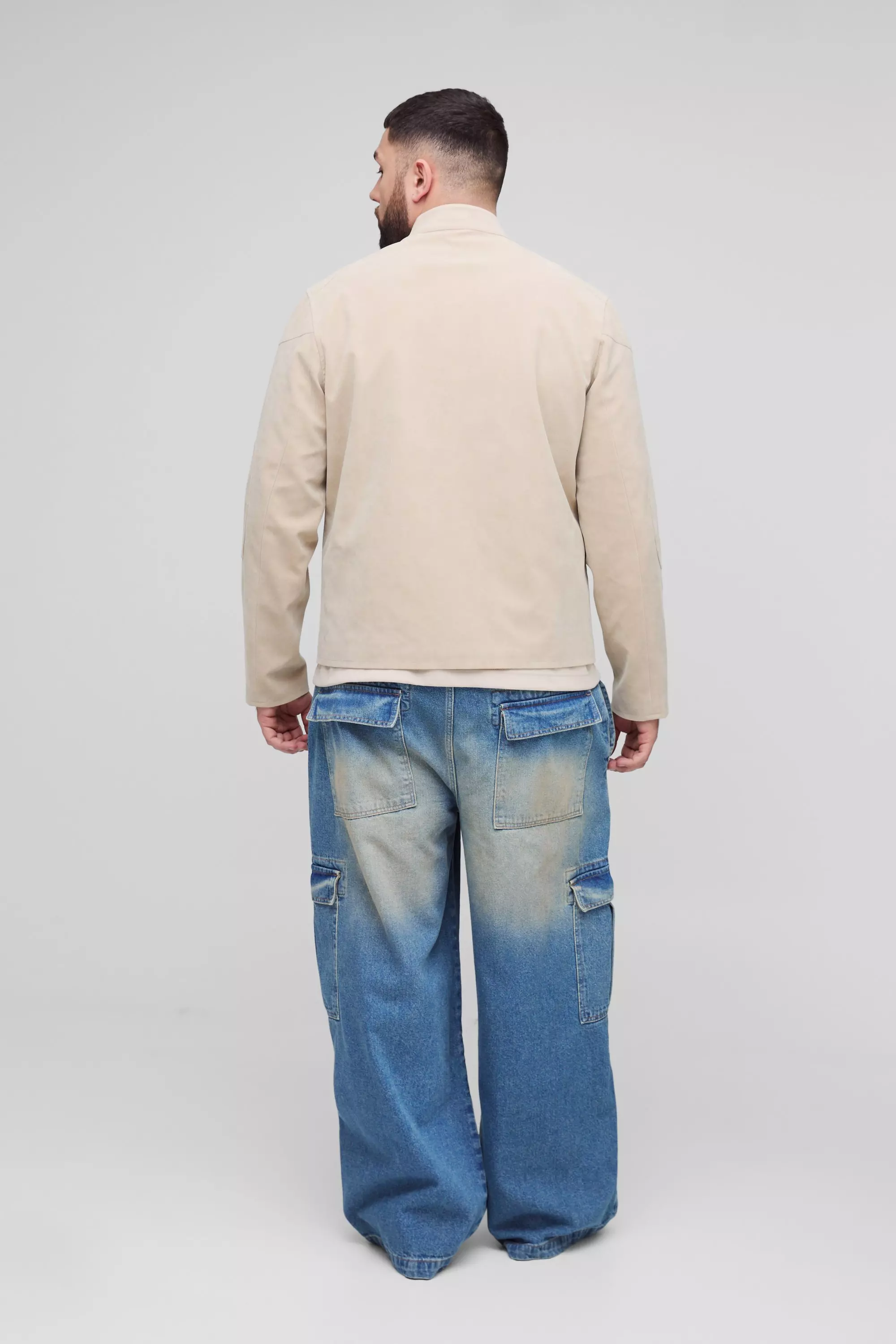 Grande taille - Jean cargo baggy, Mid wash autre image