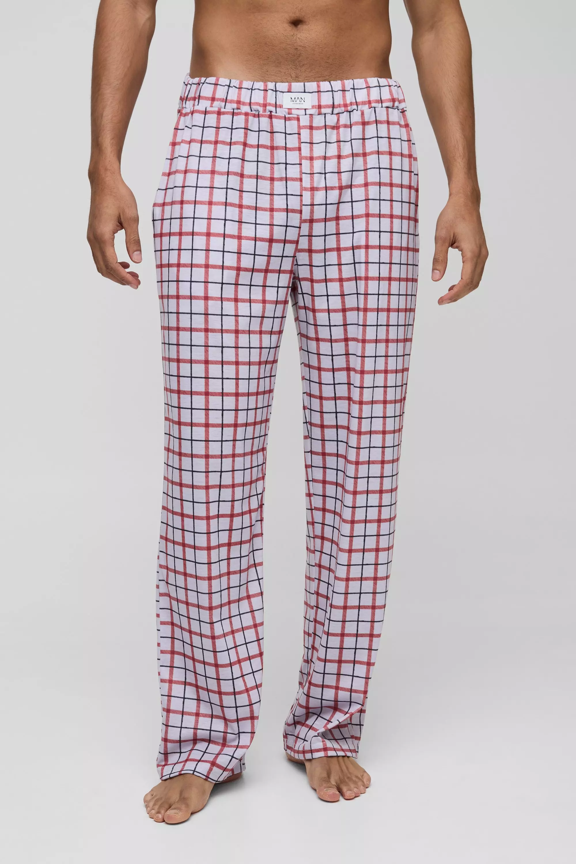 Pink Relaxed Check Lounge Joggers alternative image