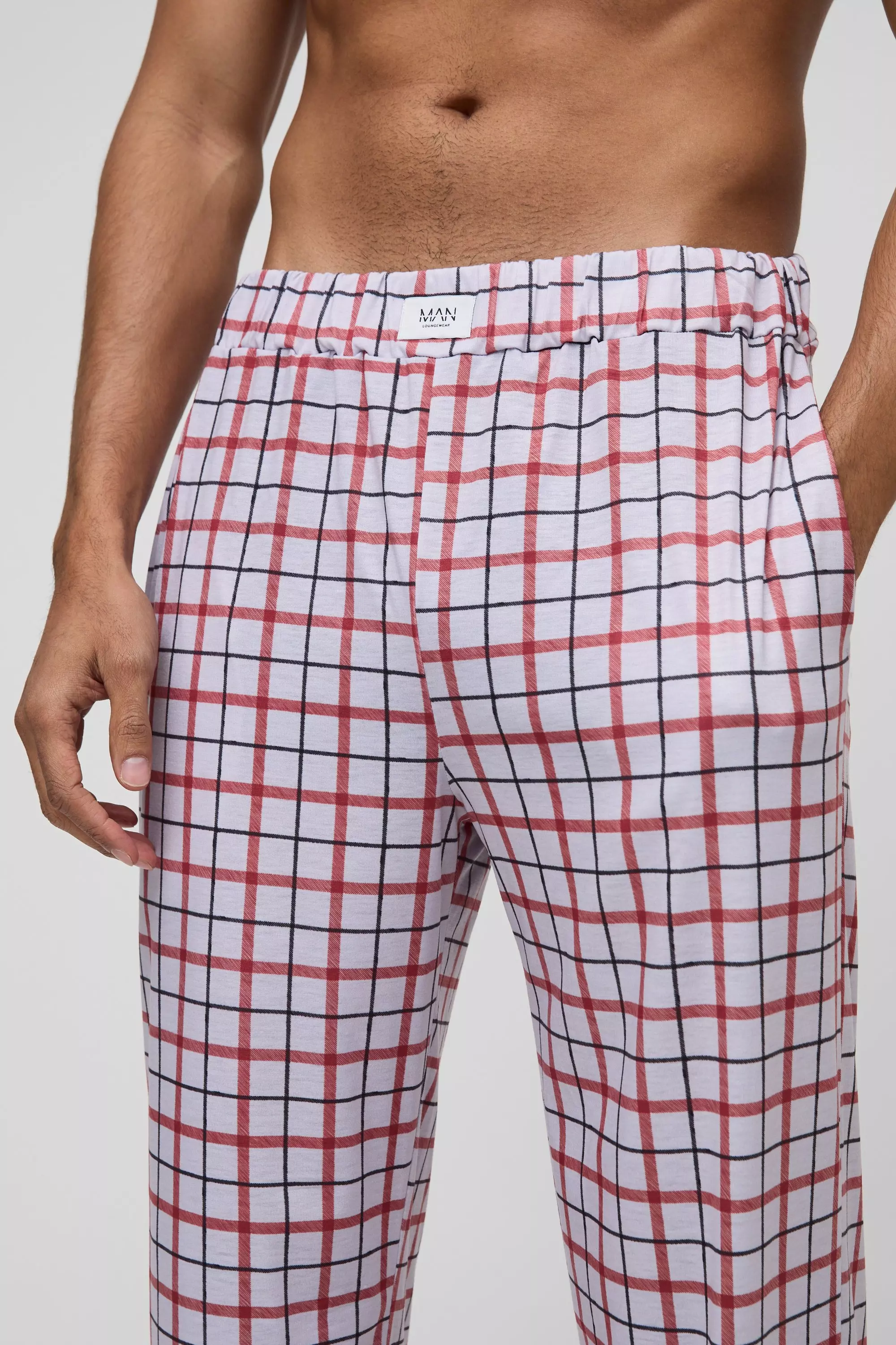 Pink Relaxed Check Lounge Joggers alternative image
