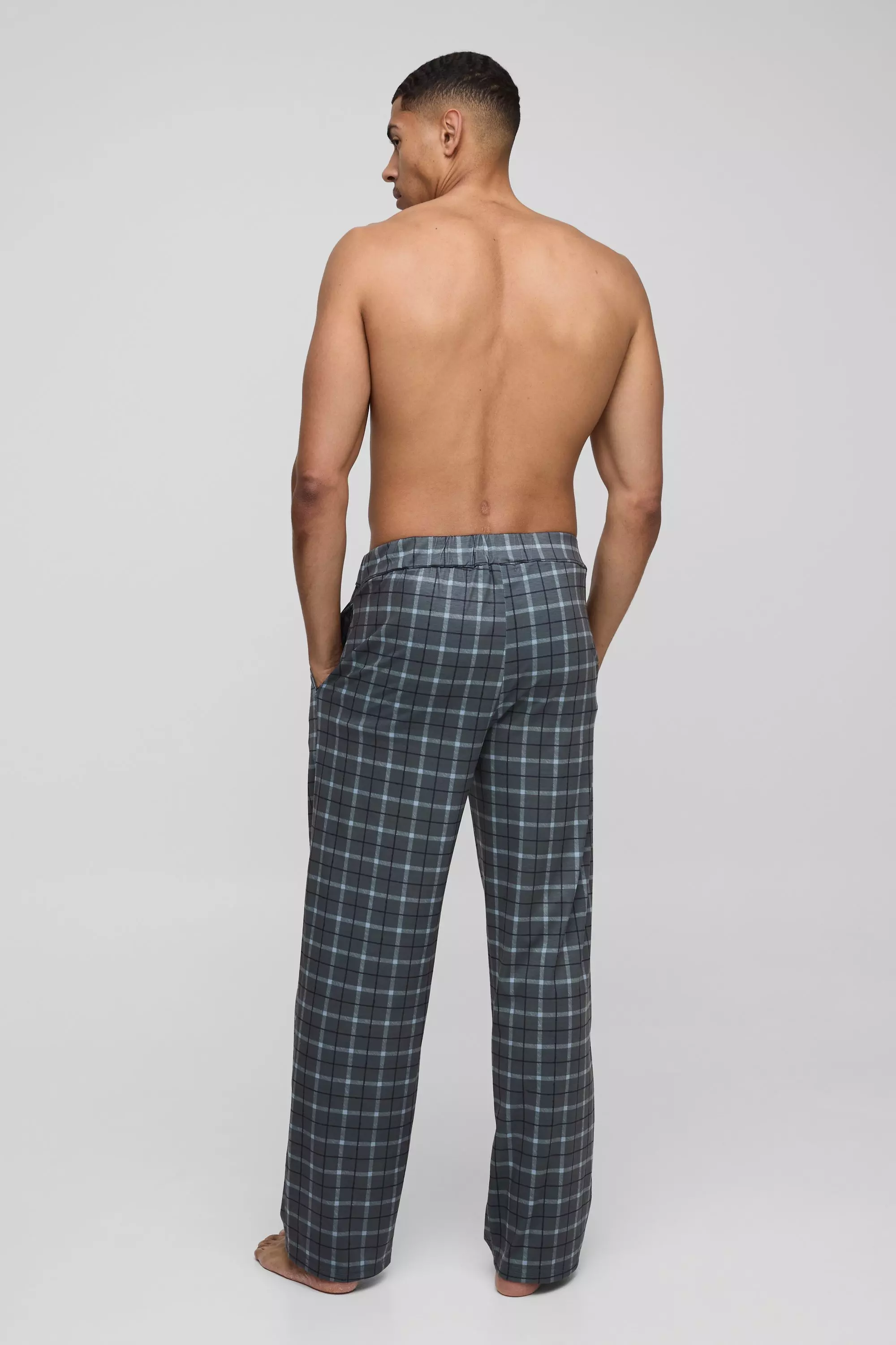 Black Relaxed Check Lounge Bottoms alternative image