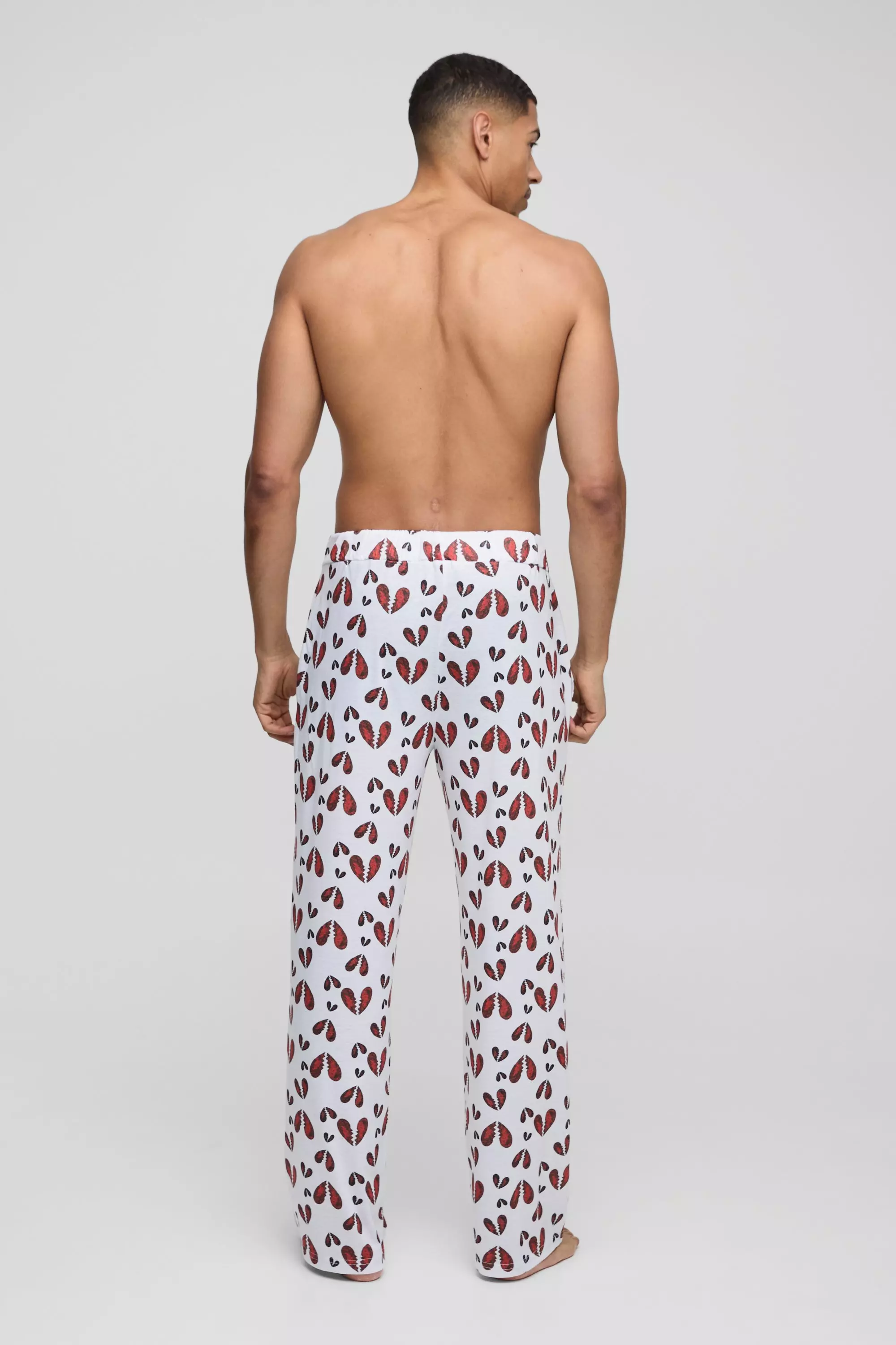 White Baggy Broken Hearts Lounge Broek alternatieve afbeelding