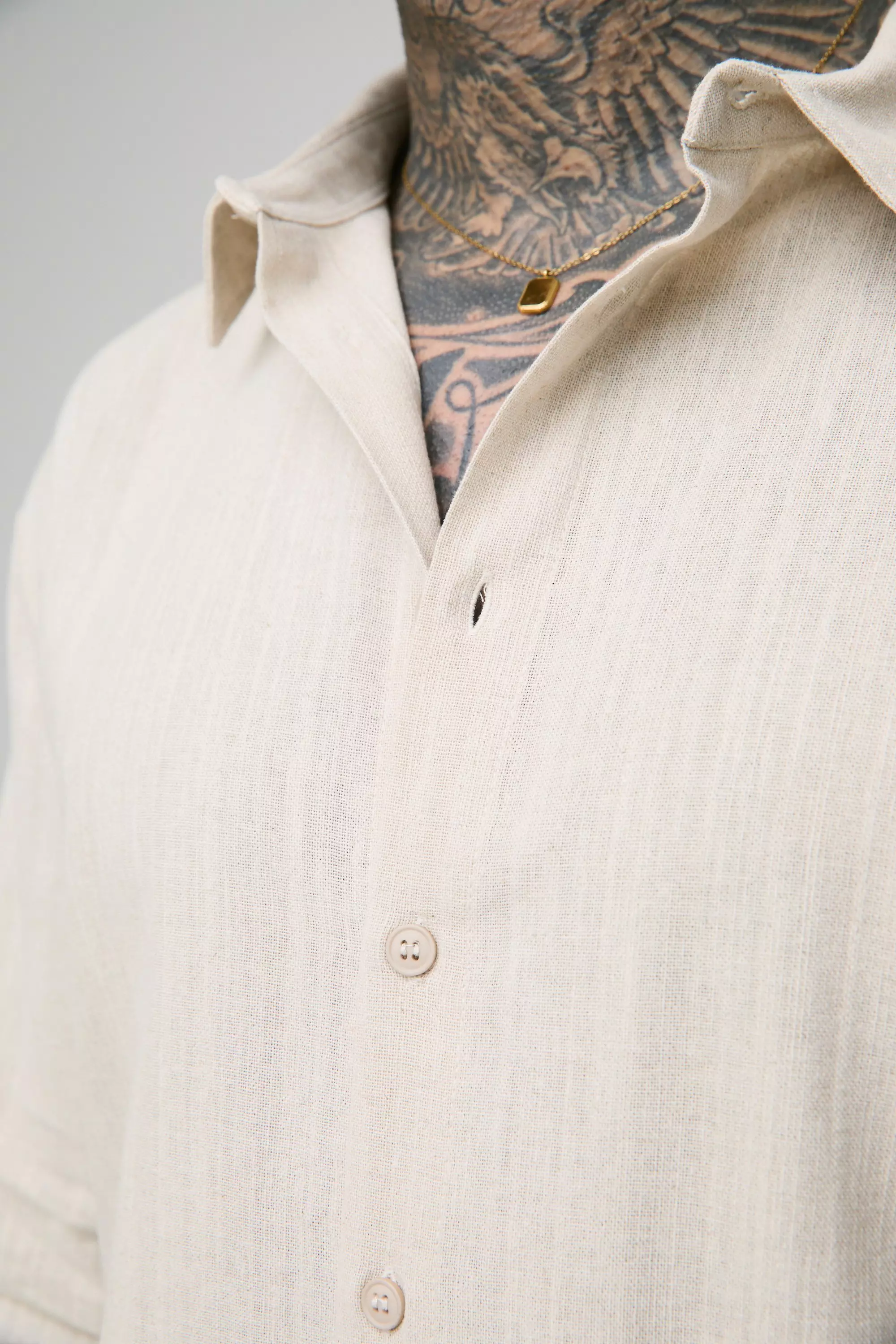 Tall - Chemise oversize à manches longues, Natural autre image