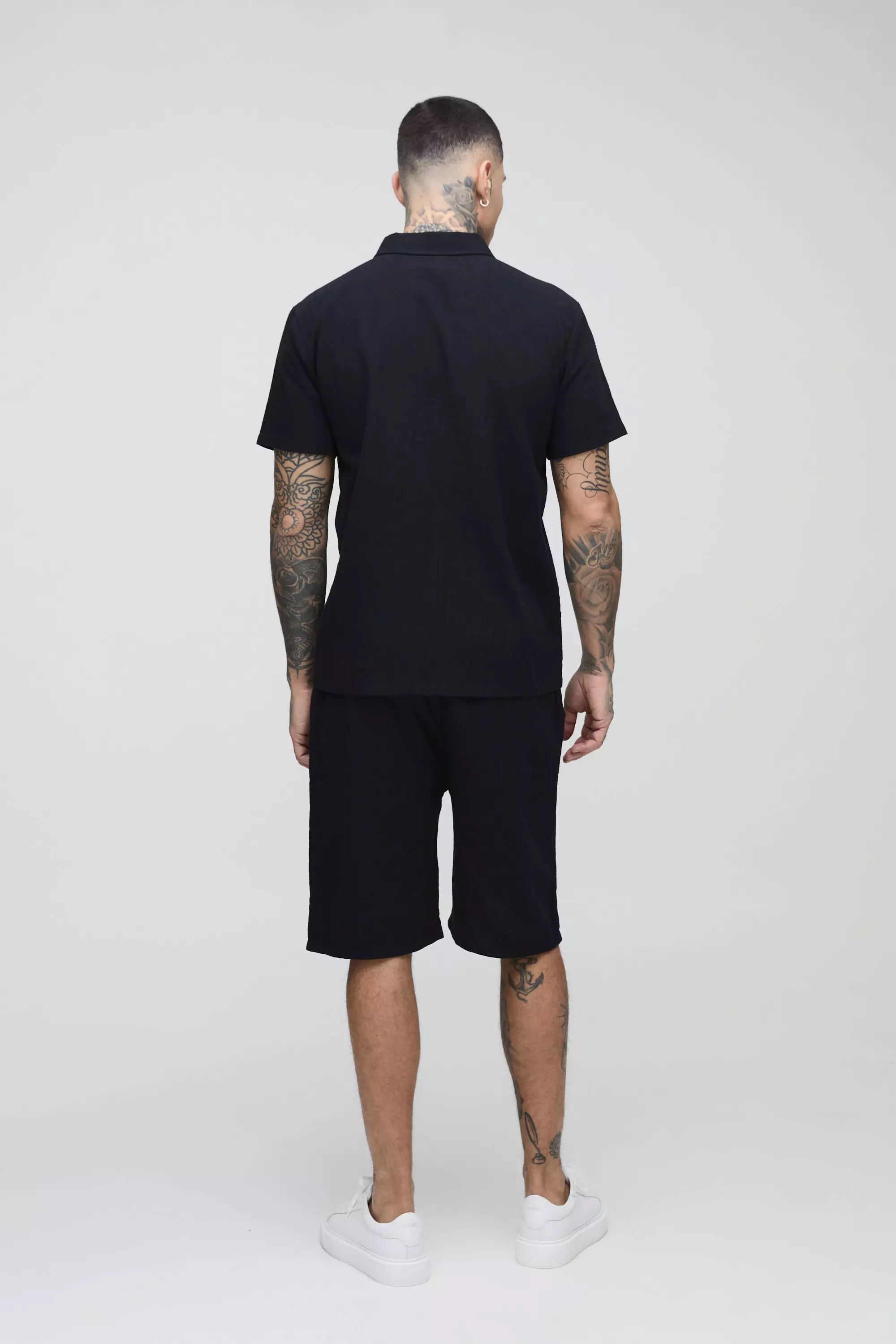 Black Tall Linen Relaxed Fit Shorts alternative image