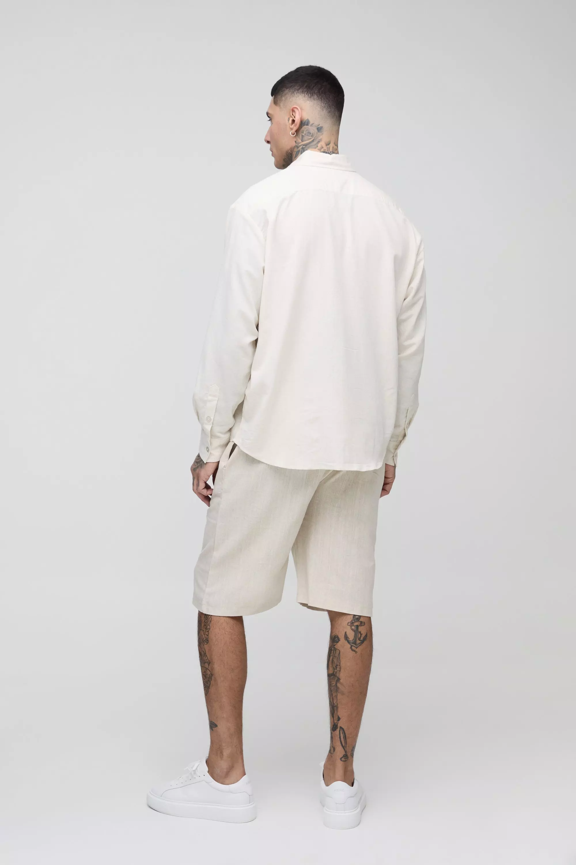 Natural Tall Linen Relaxed Fit Shorts alternative image