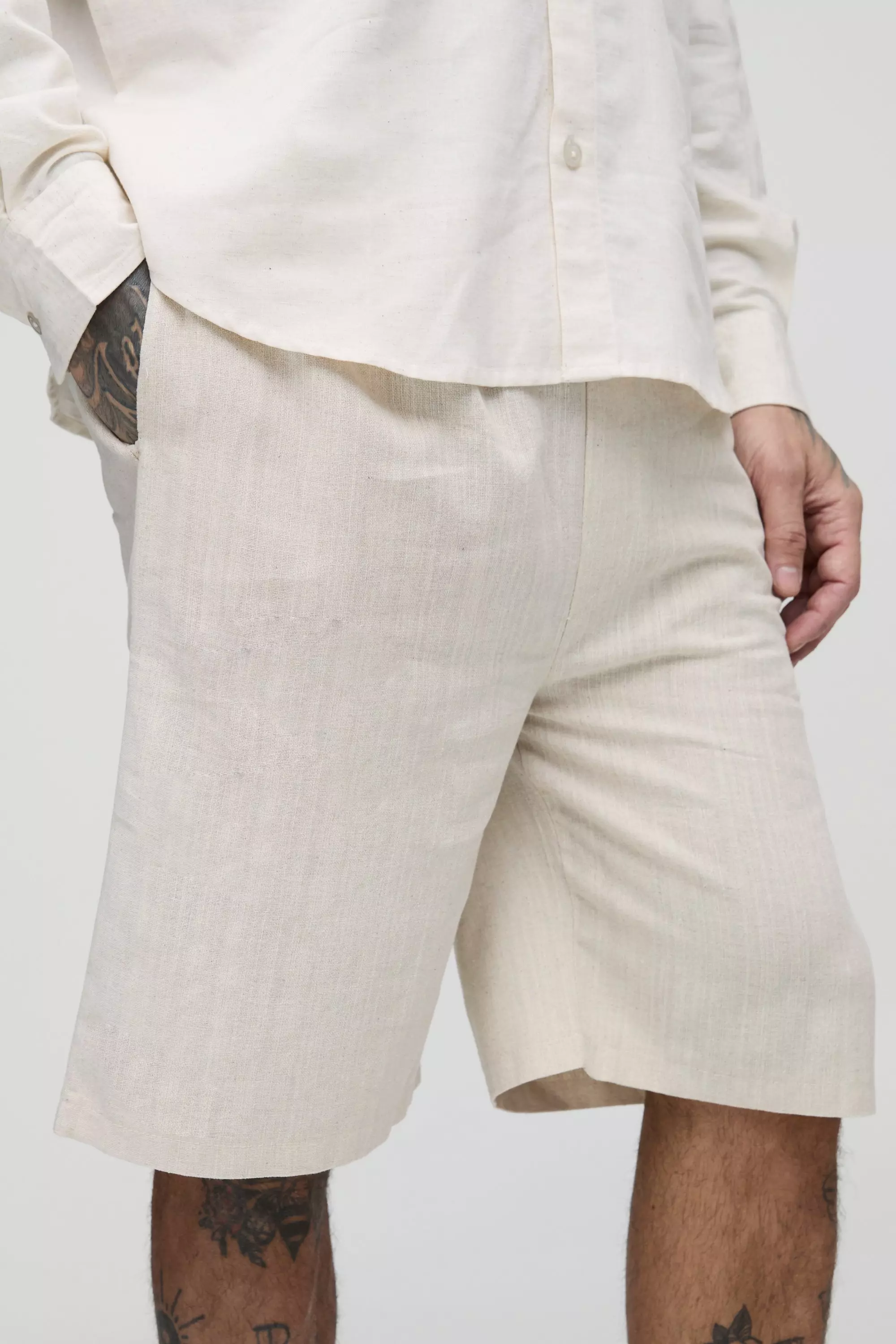 Natural Tall Linen Relaxed Fit Shorts alternative image