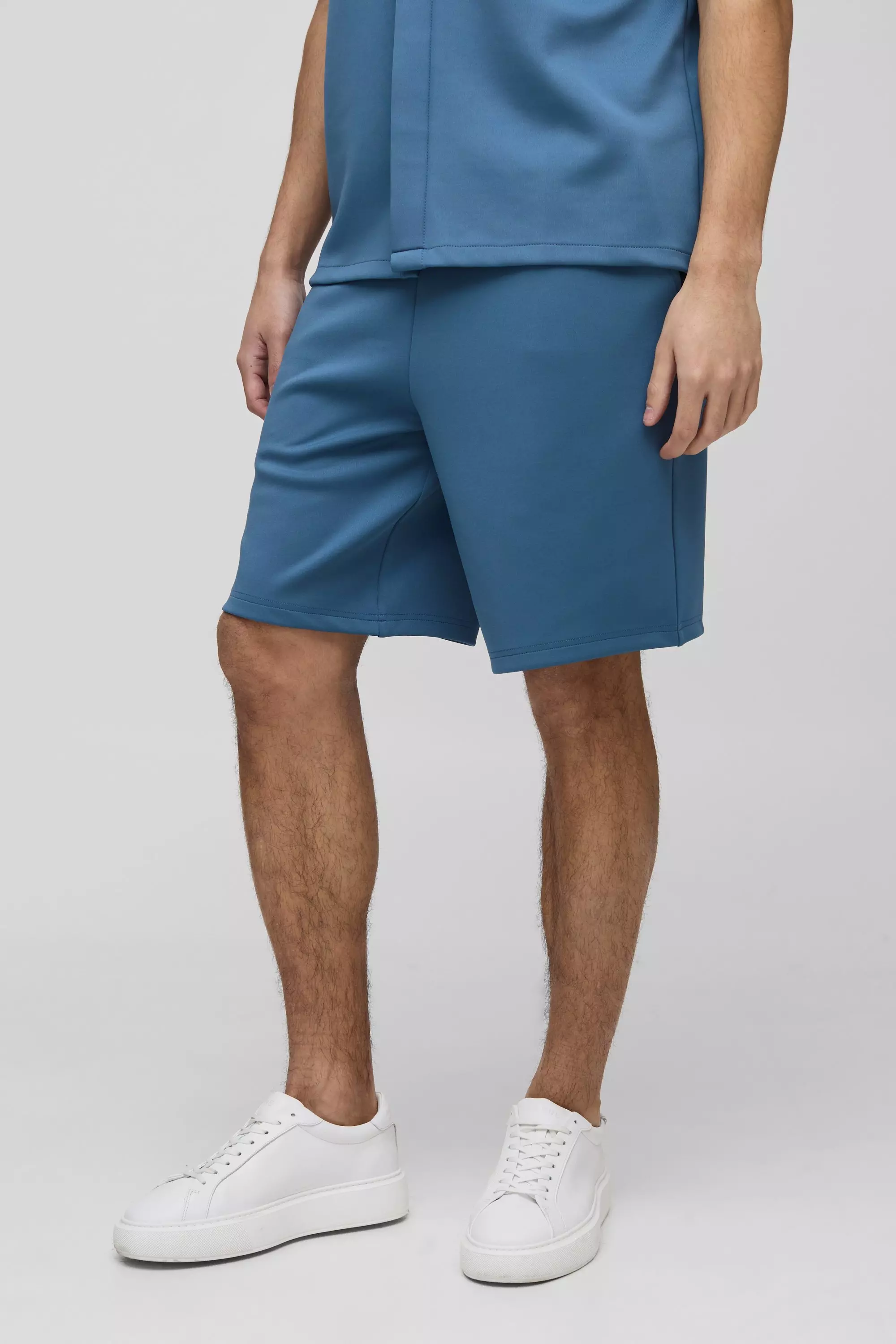 Slate blue Relaxed Fit Elasticated Waist Scuba Short alternative image