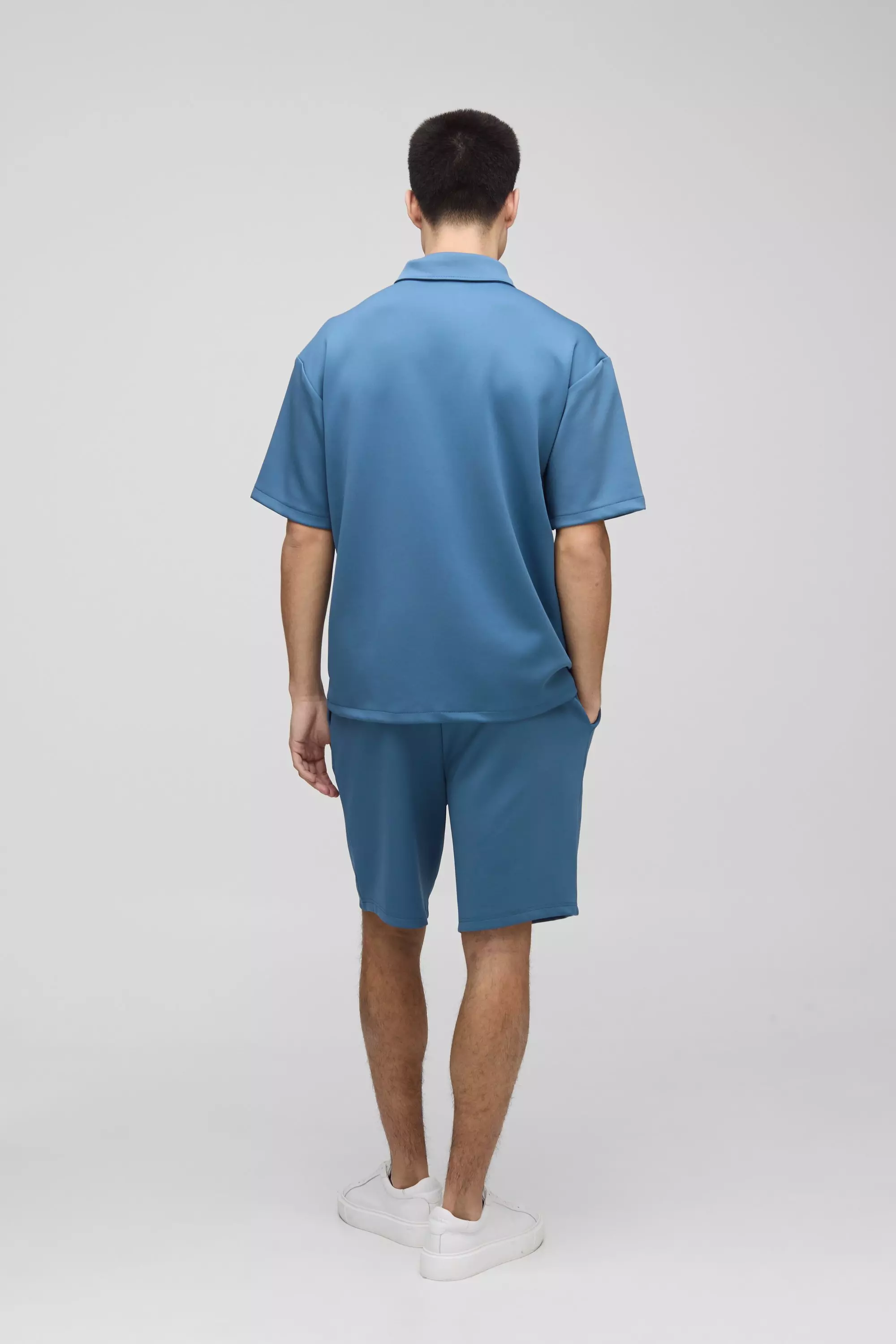 Slate blue Relaxed Fit Elasticated Waist Scuba Short alternative image