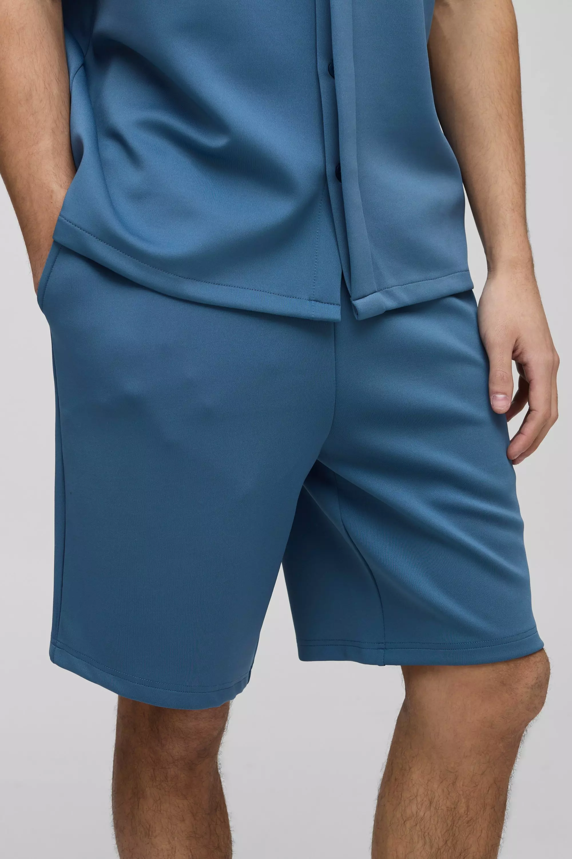 Slate blue Relaxed Fit Elasticated Waist Scuba Short alternative image