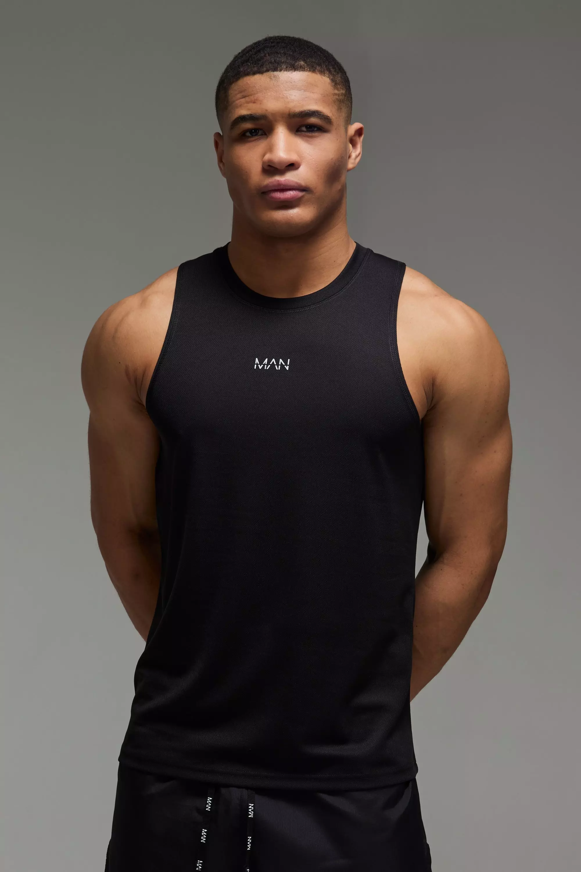 Black Man Active Running Mesh Vest alternative image