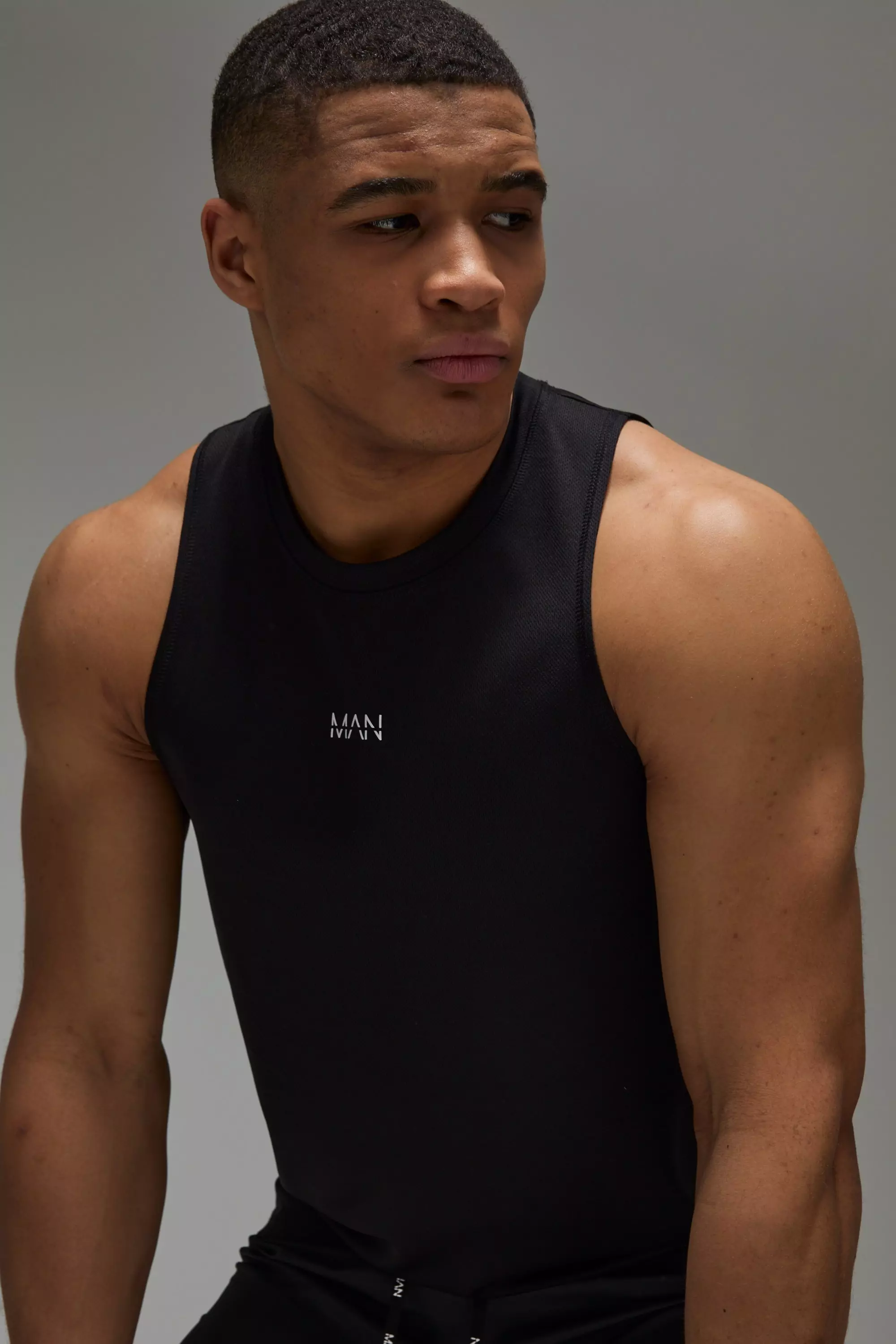 Black Man Active Running Mesh Vest alternative image